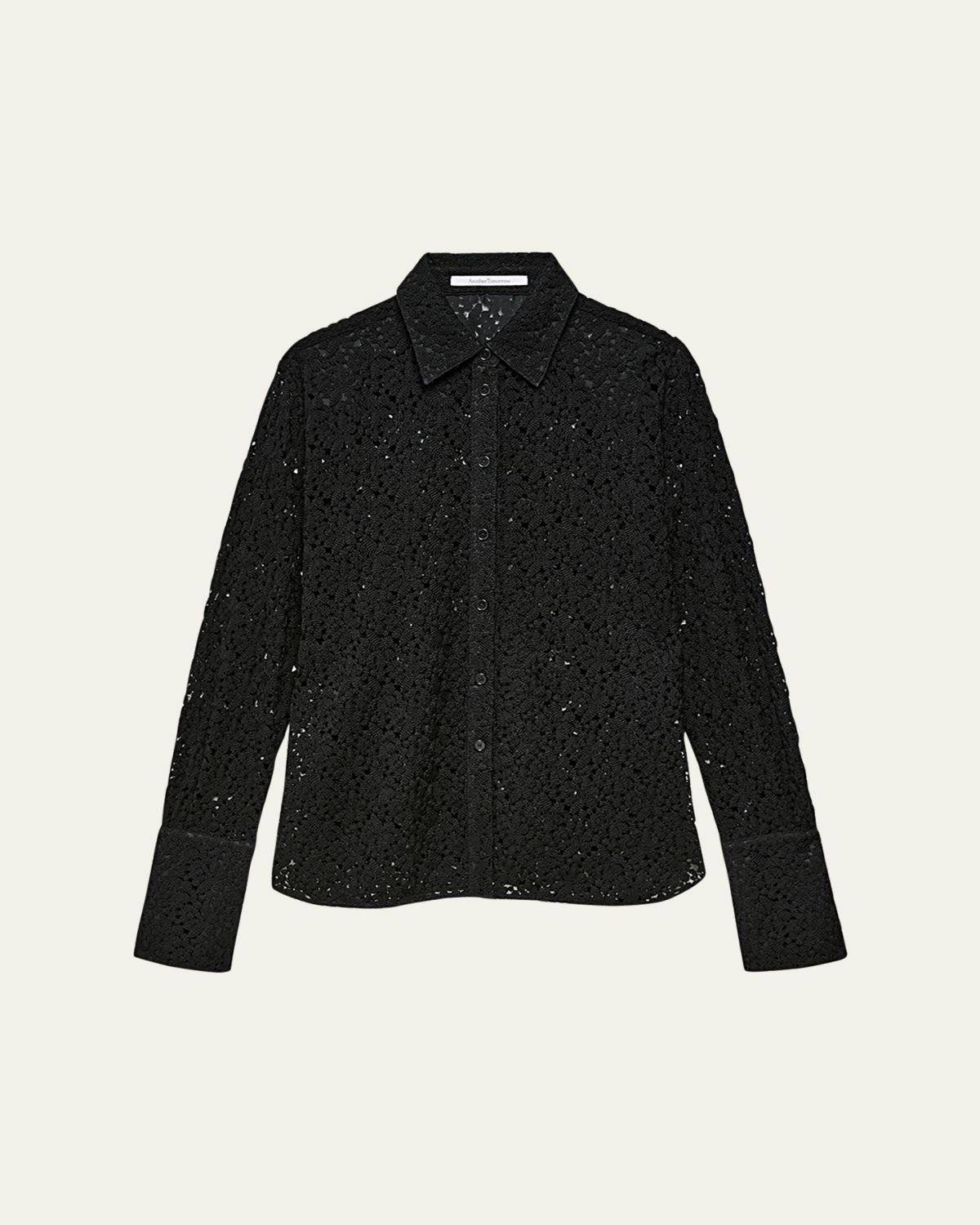 Another Tomorrow Botanical Guipure Mens Shirt