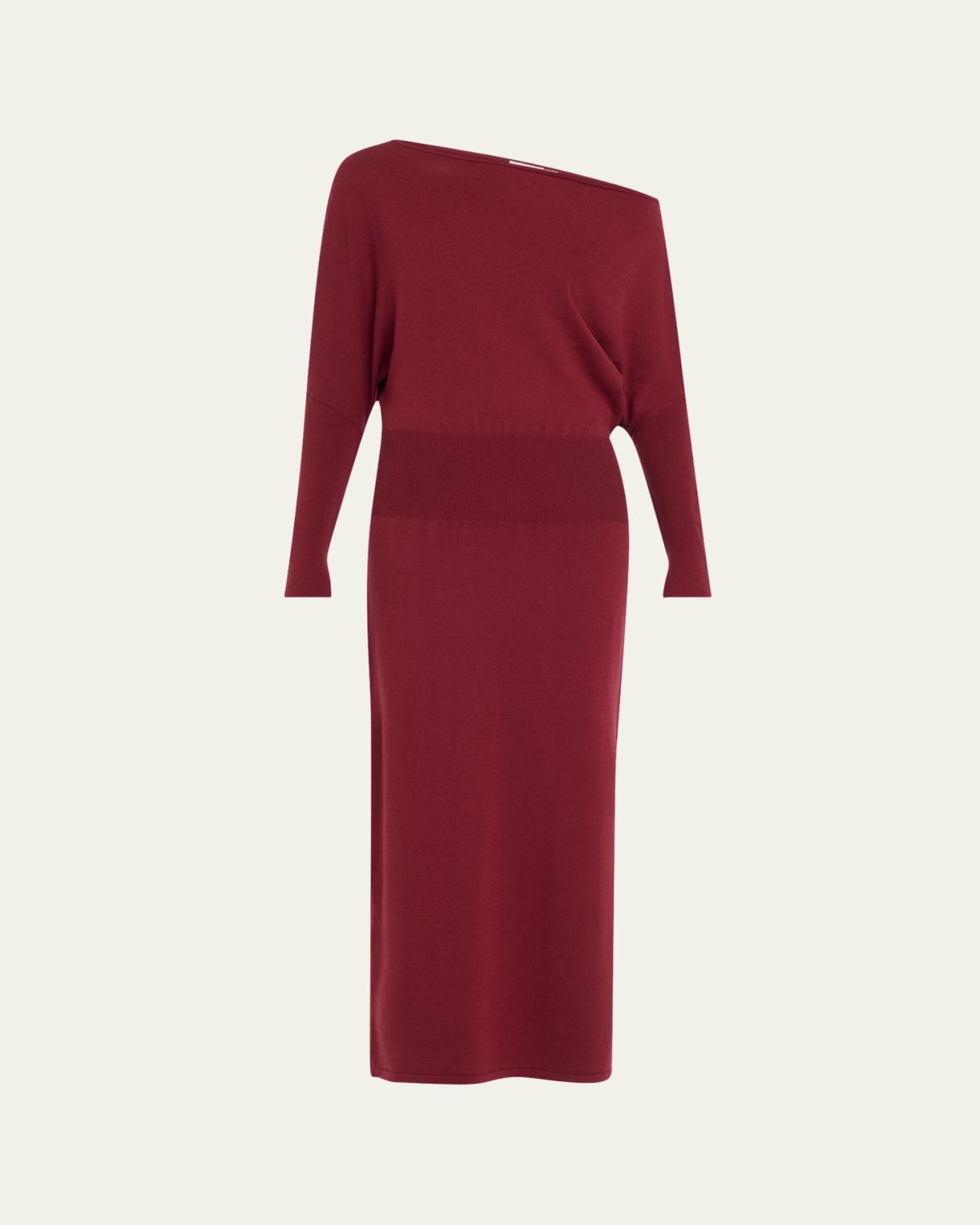 SIMKHAI Janese One-Shoulder Wool-Blend Midi Dress