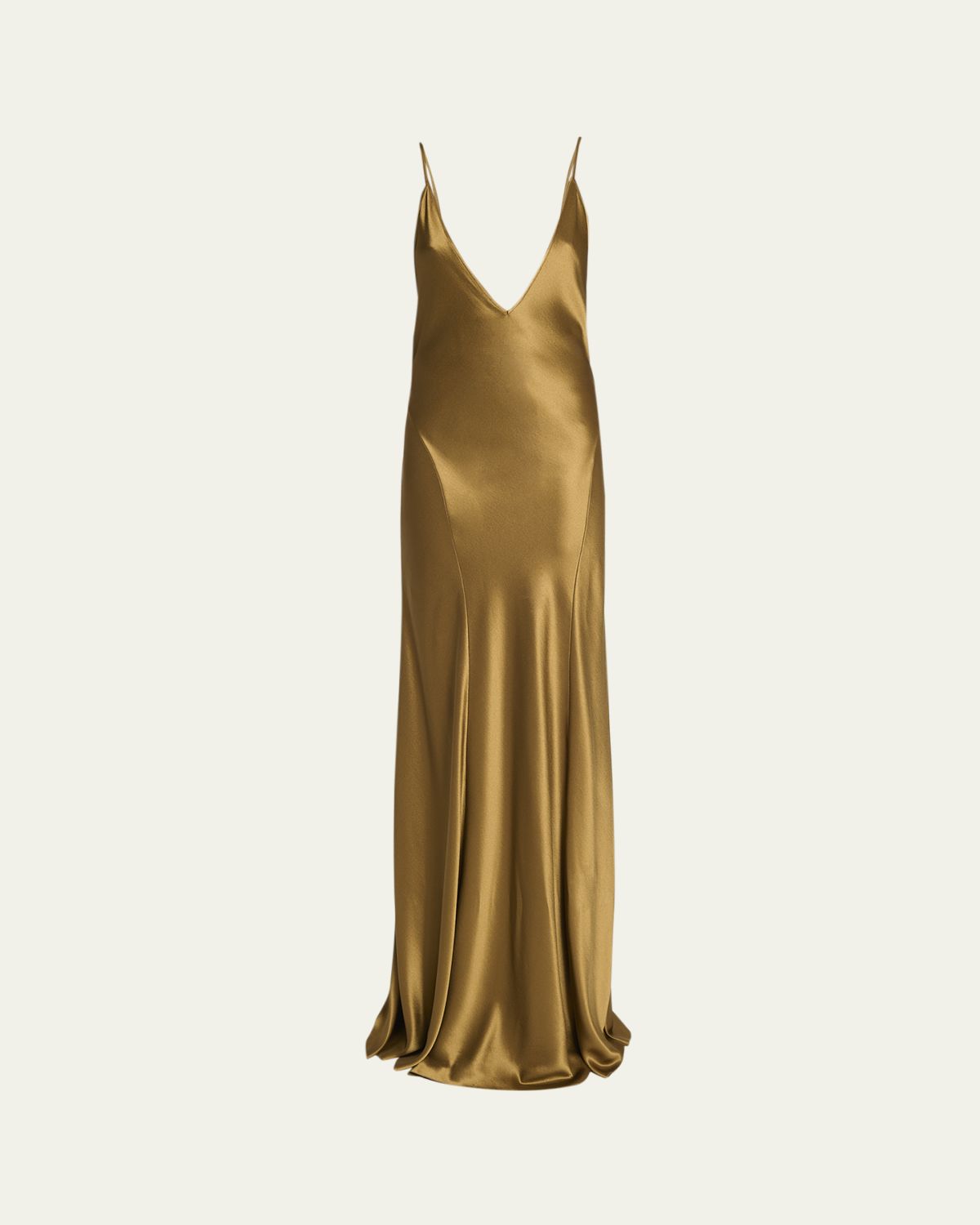 Saint Laurent Satin Drop Waist Gown