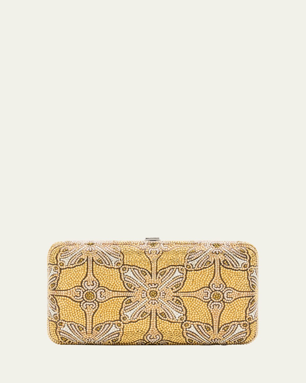 Judith Leiber Couture Rectangle Gilded Stamp Crystal Clutch Bag