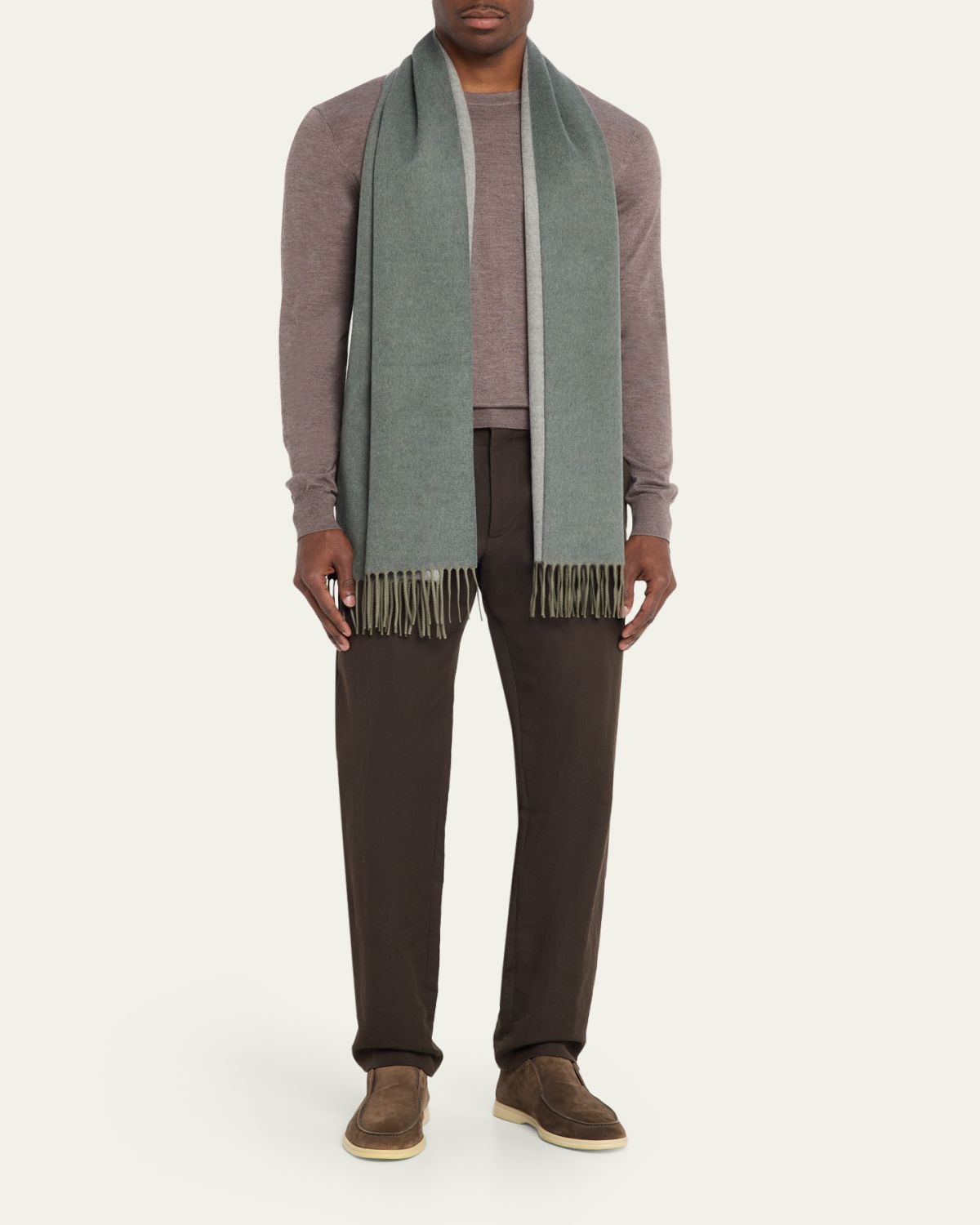 Loro Piana Men's Baby Cashmere Fringe Scarf | Thumbnail 5