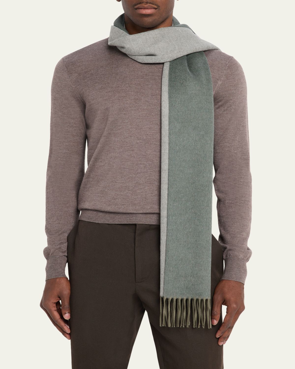 Loro Piana Men's Baby Cashmere Fringe Scarf | Thumbnail 6