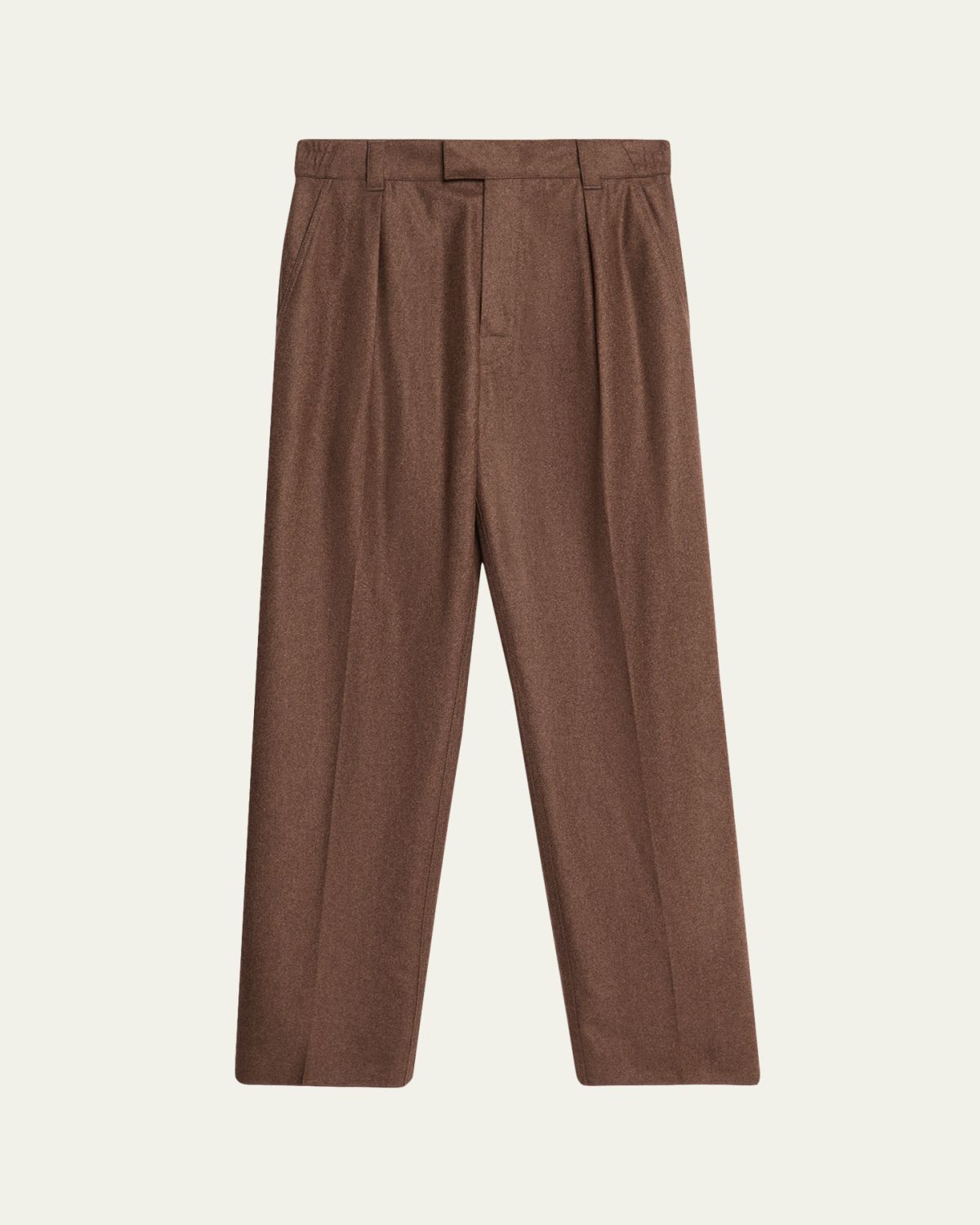 Loro Piana Men's Reinga Pleated Wool-Cashmere Trousers | Thumbnail 6 Loro Piana Men's Reinga Pleated Wool-Cashmere Trousers | Thumbnail 6