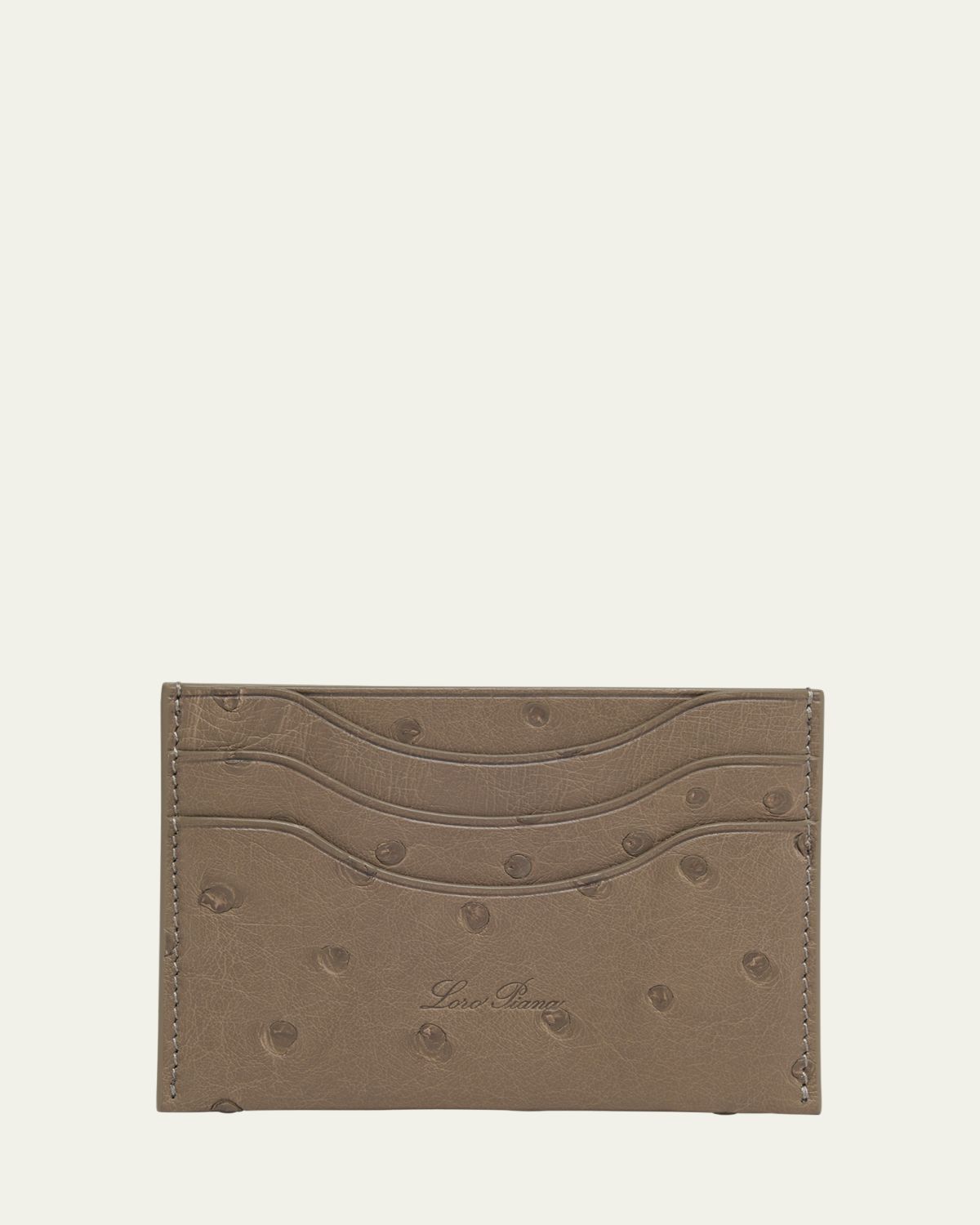Loro Piana Men's Ostrich Leather Card Holder