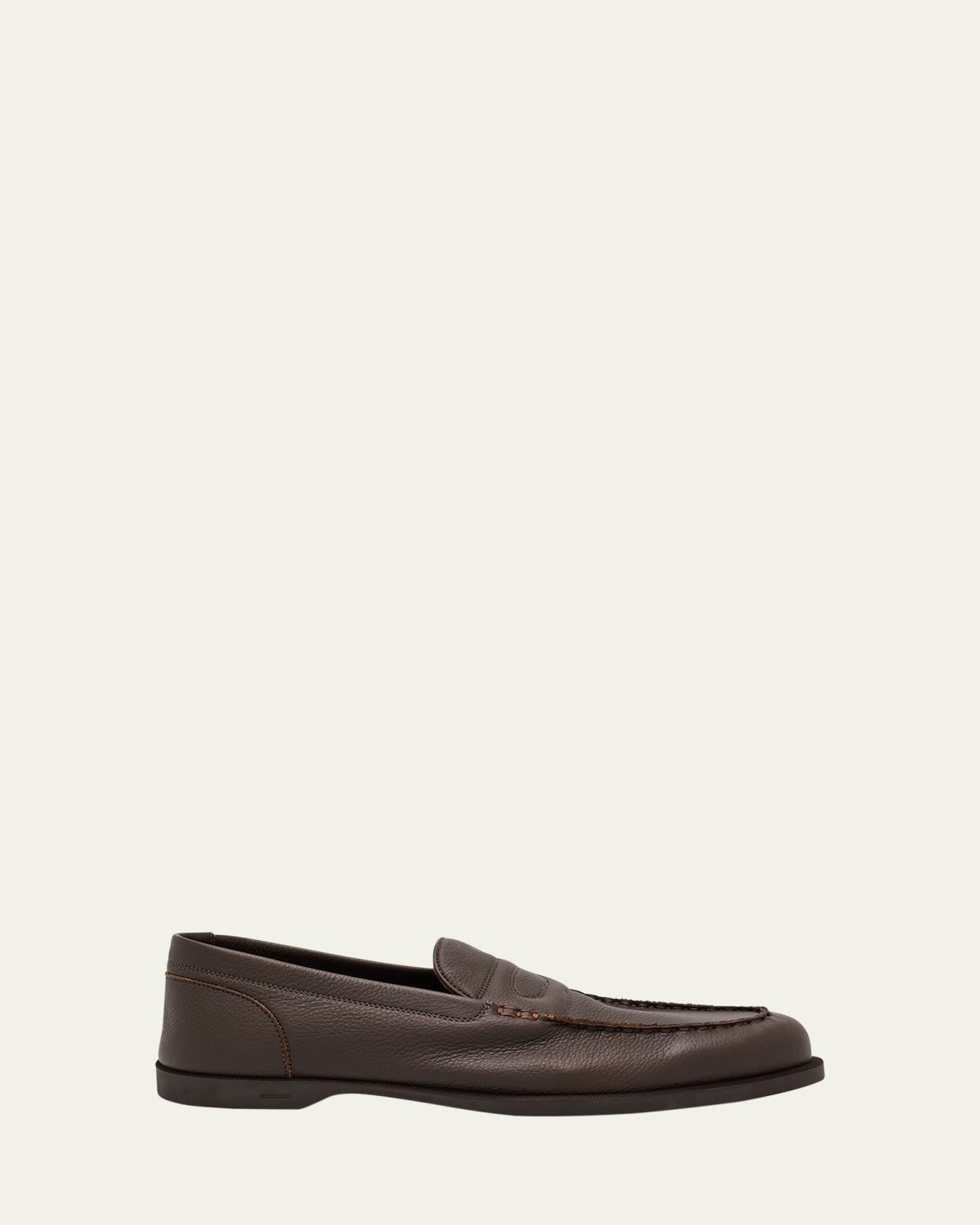 John Lobb Men's Pace Grained Leather Penny Loafers | Thumbnail 4