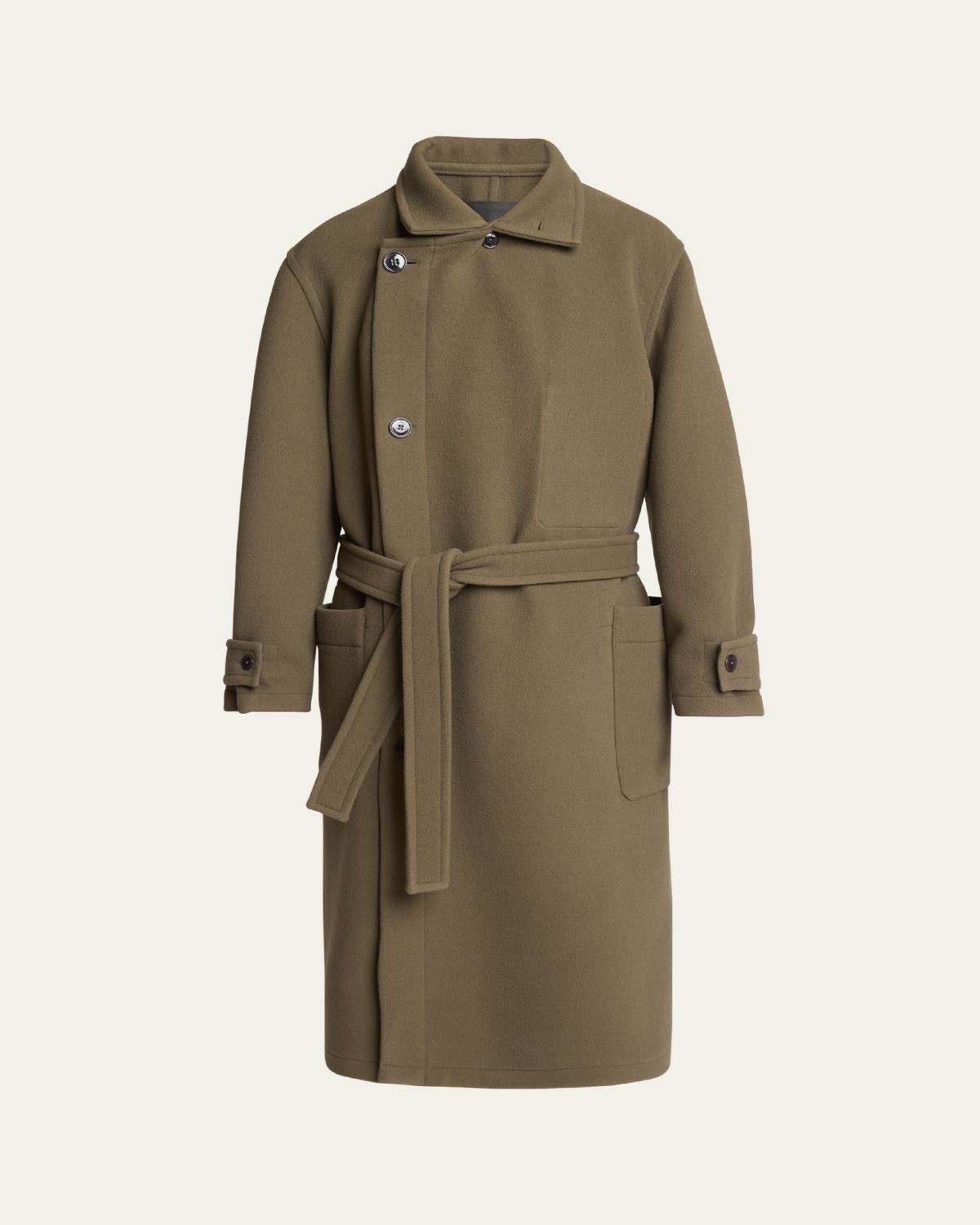 LEMAIRE Men 's Double Wool Wrap Coat