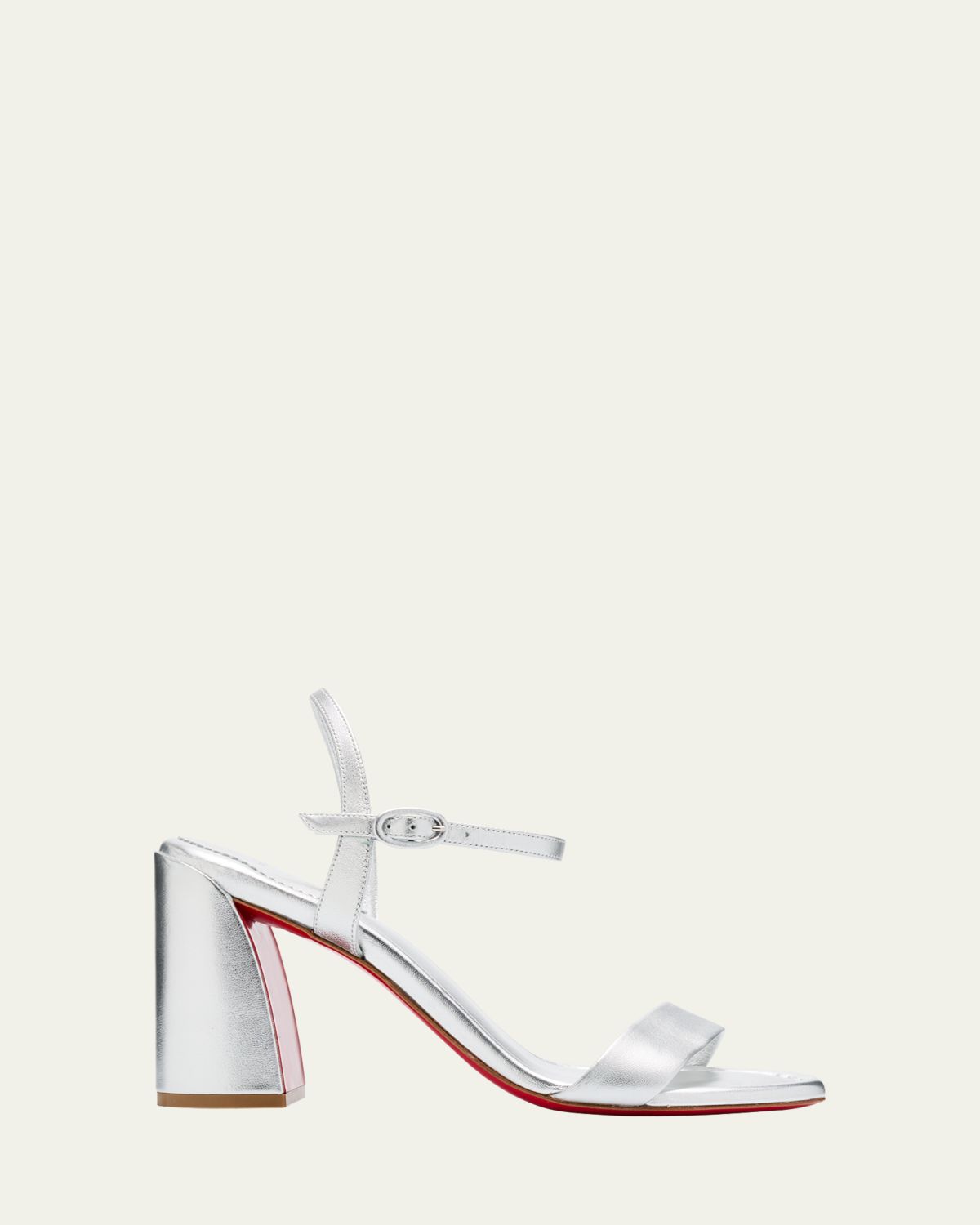 Christian Louboutin 85mm Miss Jane Metallic Ankle-Strap Sandals