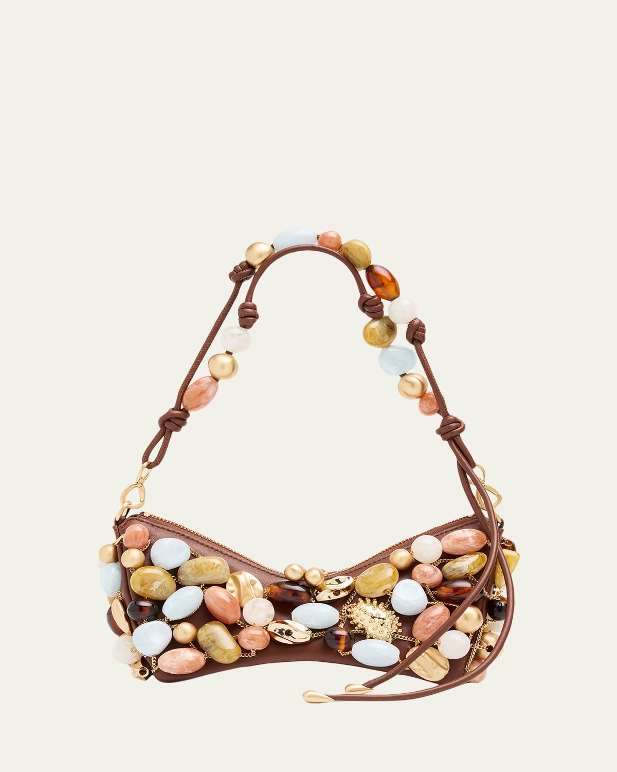 Cult Gaia Mercier Multicolor Stone Leather Shoulder Bag | Thumbnail 6 Cult Gaia Mercier Multicolor Stone Leather Shoulder Bag | Thumbnail 6