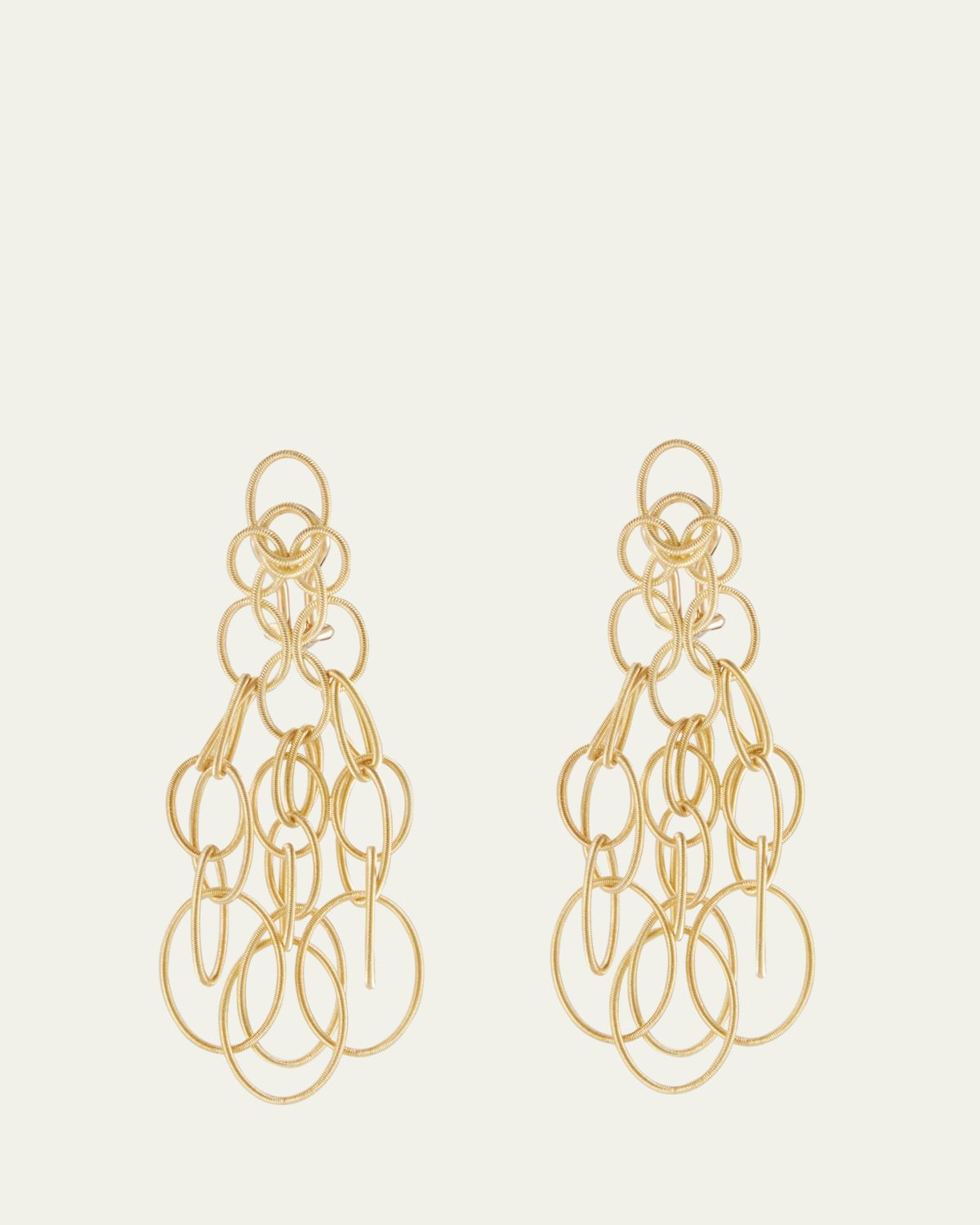 Buccellati Hawaii 18K Yellow Gold Oval Link Pendant Earrings