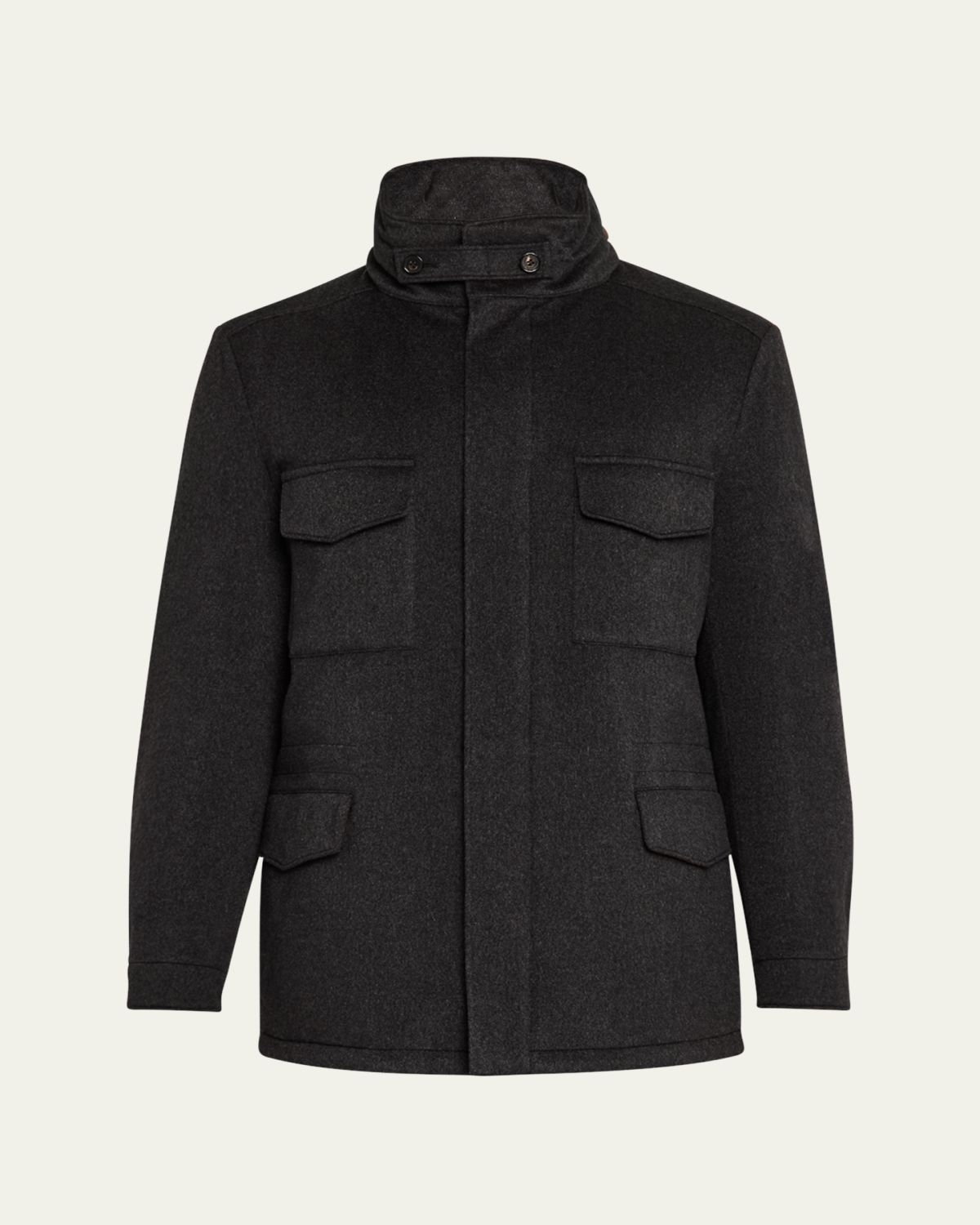 Loro Piana Men's Traveller Cashmere Full-Zip Field Jacket