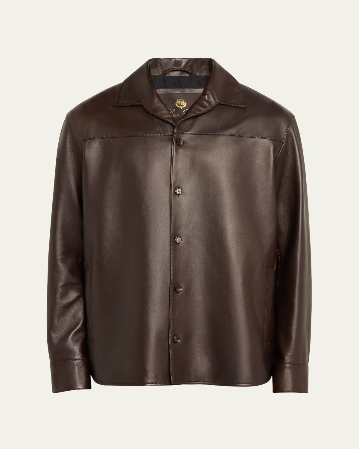 Loro Piana Men's Bruno Leather Overshirt Jacket