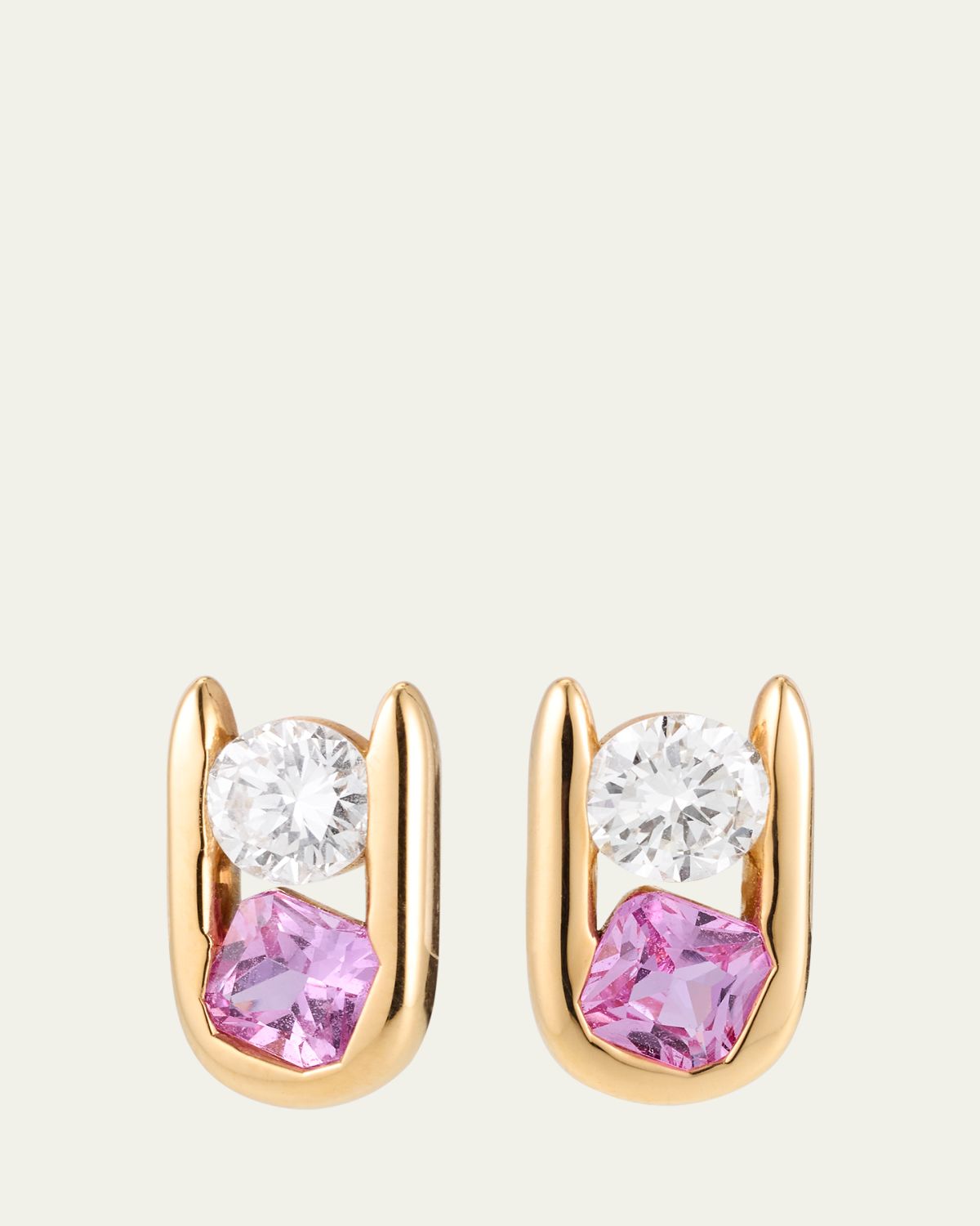 Uniform Object Major Impact Diamond and Gemstone Stud Earrings