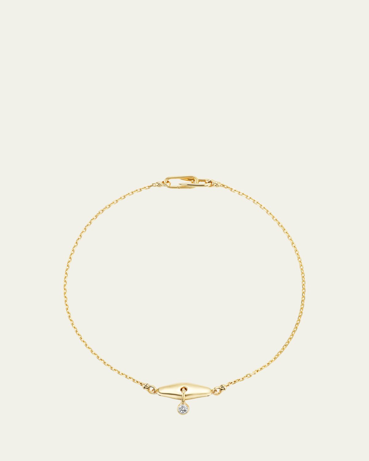 Uniform Object 18K Yellow Gold Pierced Vessel Diamond Necklace