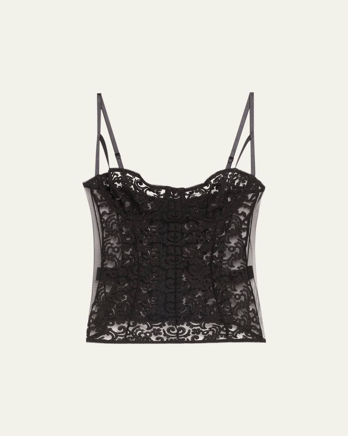 Kiki De Montparnasse Lola Stretch Tulle and Charmeuse Bustier