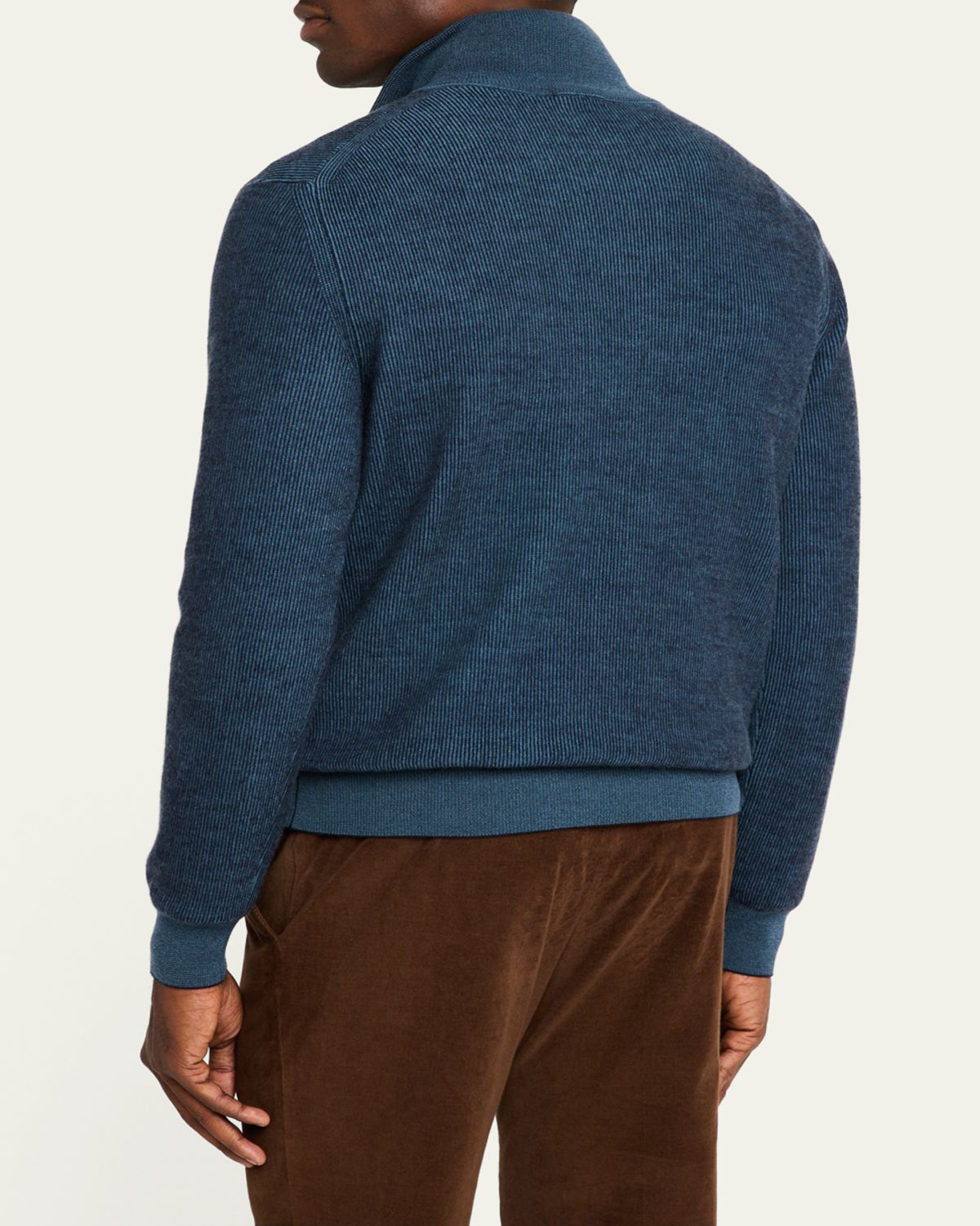 Brioni Men's Cashmere Quarter-Zip Sweater | Thumbnail 3