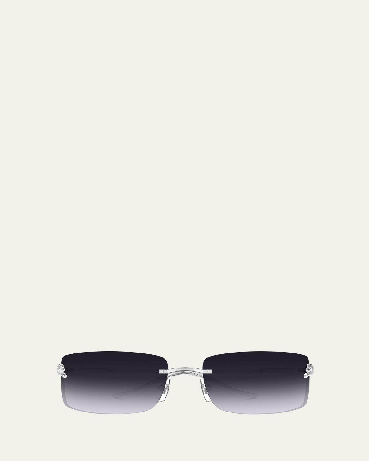 Cartier Panthère Rimless Rectangular Sunglasses in Silver Metal | Thumbnail 5 Cartier Panthère Rimless Rectangular Sunglasses in Silver Metal | Thumbnail 5