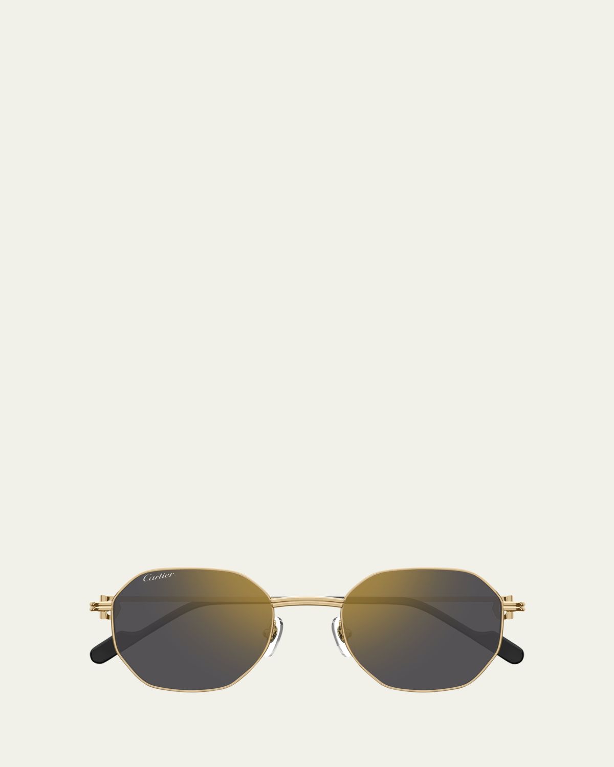 Cartier Mirrored Round Metal Sunglasses