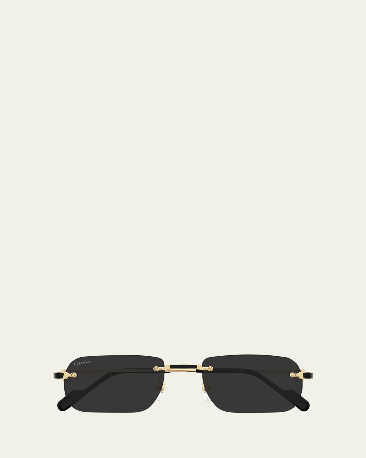 Cartier Men's Nylon & Metal Rectangle Sunglasses | Thumbnail 4