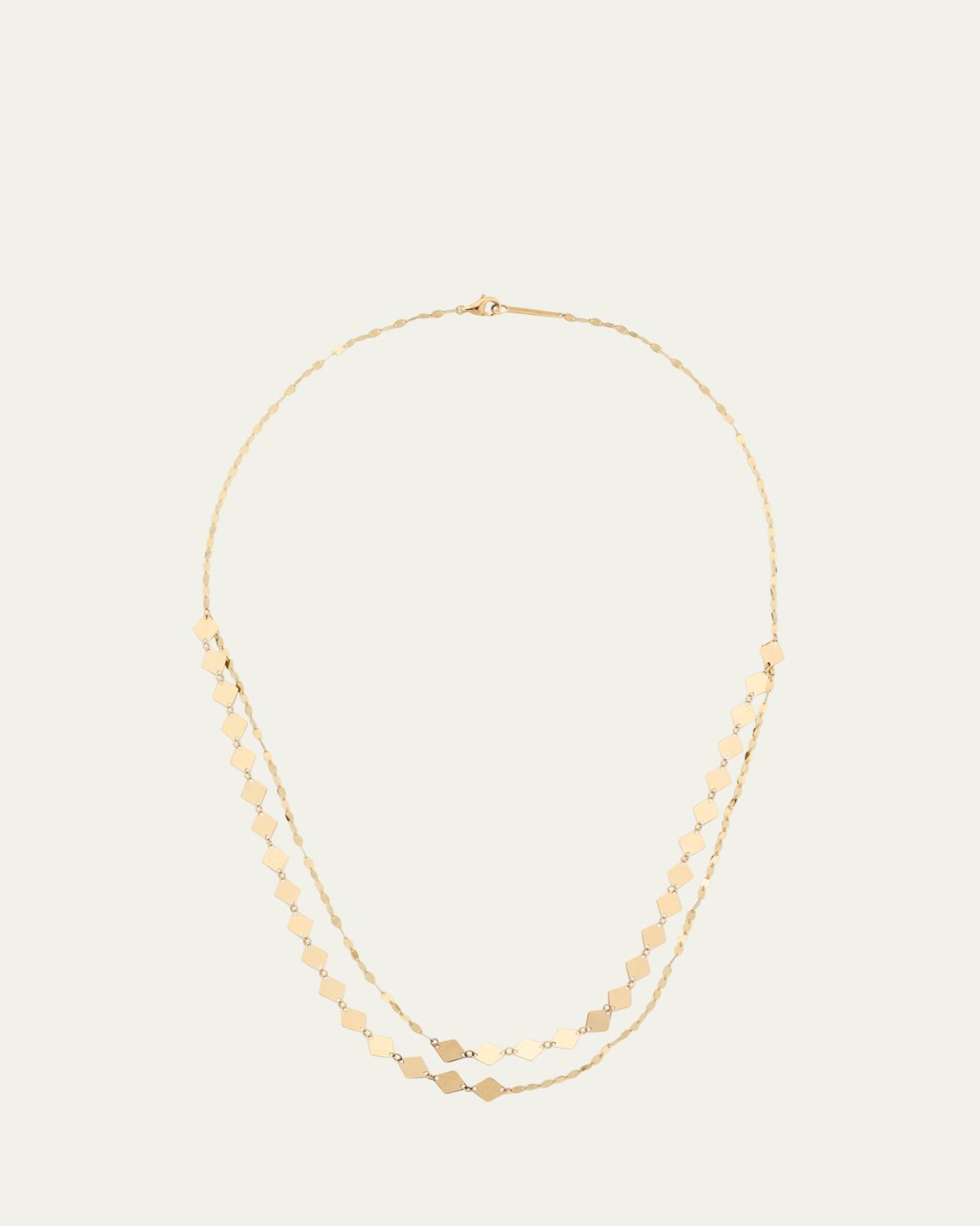 LANA 14K Yellow Gold Laser Kite Blake Chain Double-Strand Necklace, 18"L