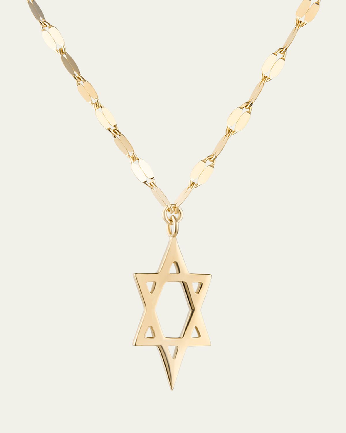 Lana 14K Gold Star of David Charm Necklace with Jump Ring, 16-18"L