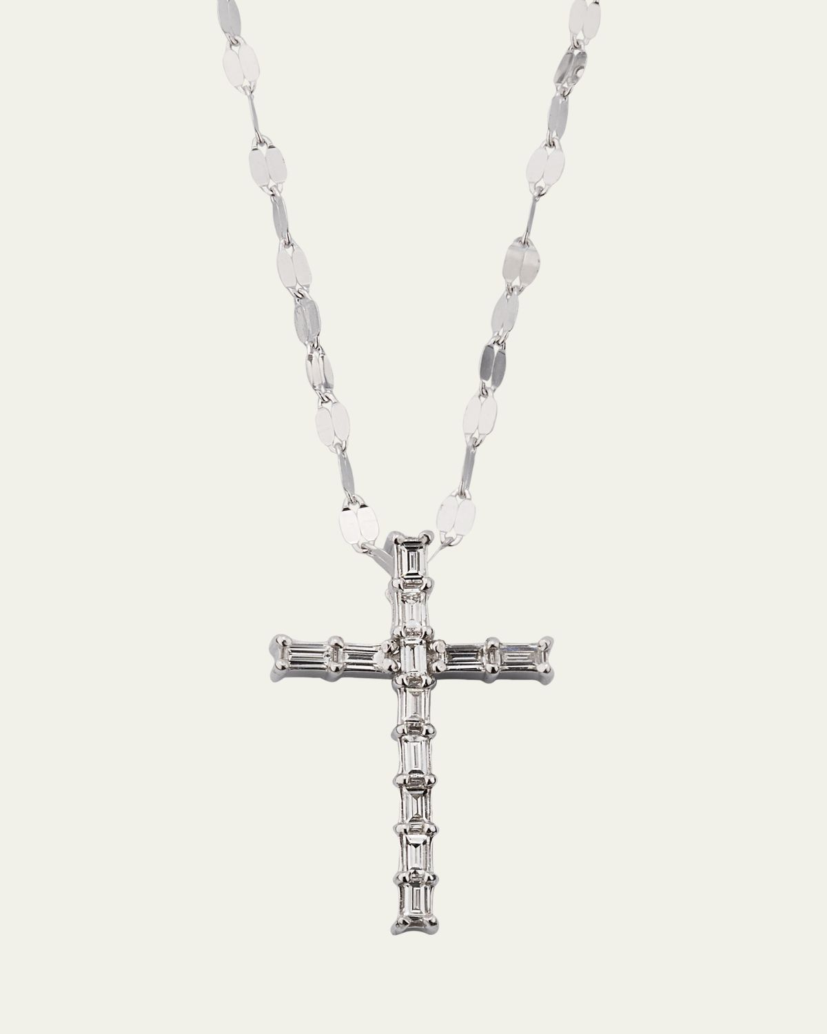 Lana 14K Gold Baguette Everyday Cross Pendant Necklace with Jump Ring, 16-18"L