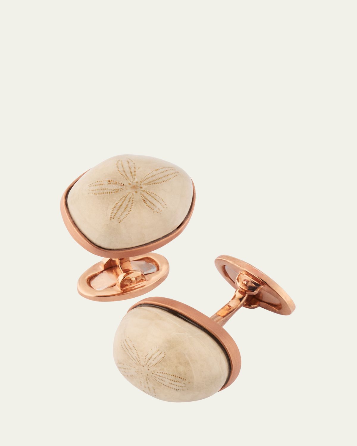 Jan Leslie Men's Sand Dollar Rose-Tone Cufflinks