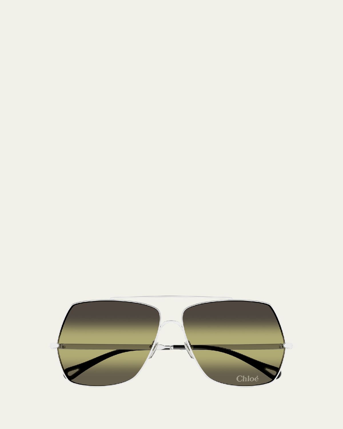 Chloe Gradient Aviator Metal Sunglasses