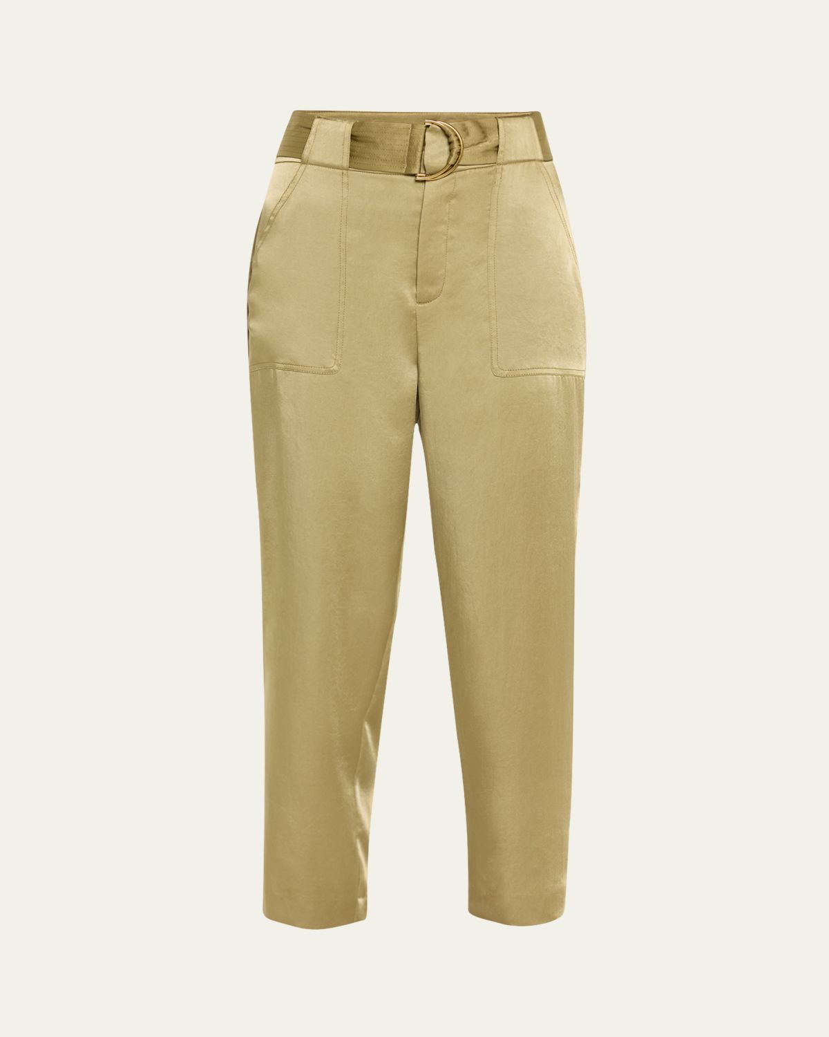 Ramy Brook Hayden Belted Cropped Satin Pants