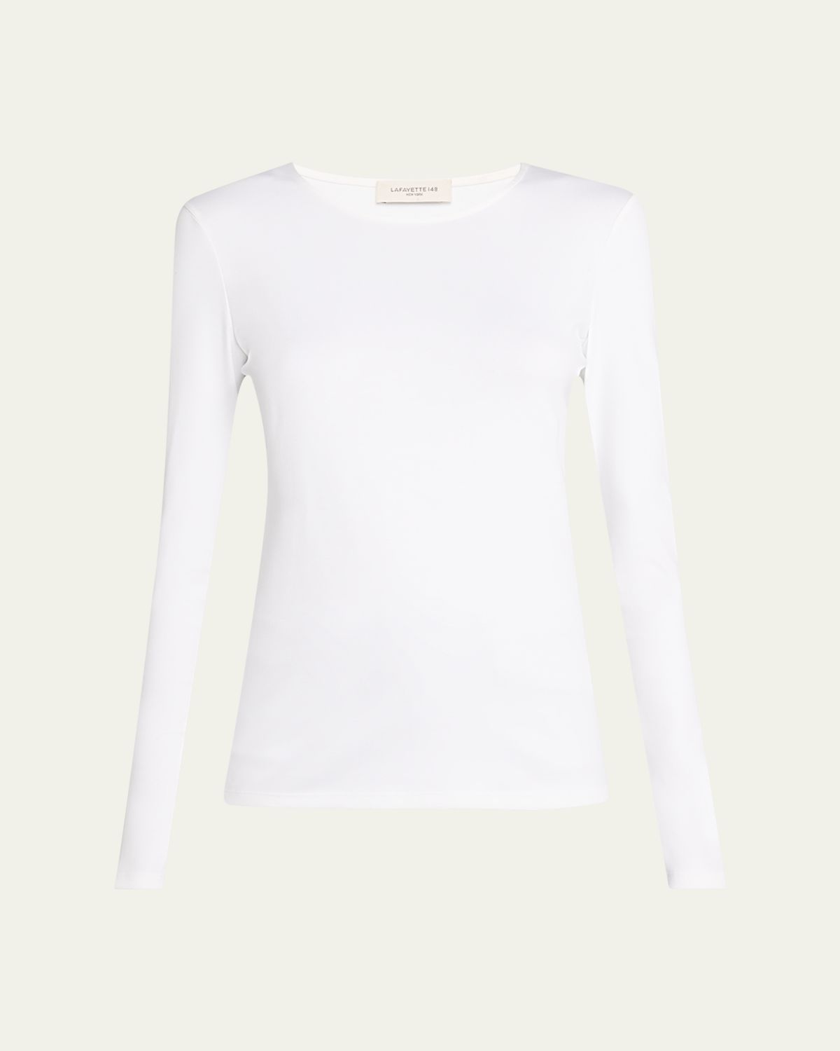 Lafayette 148 New York Scoop-Neck Stretch Cotton T-Shirt | Thumbnail 6