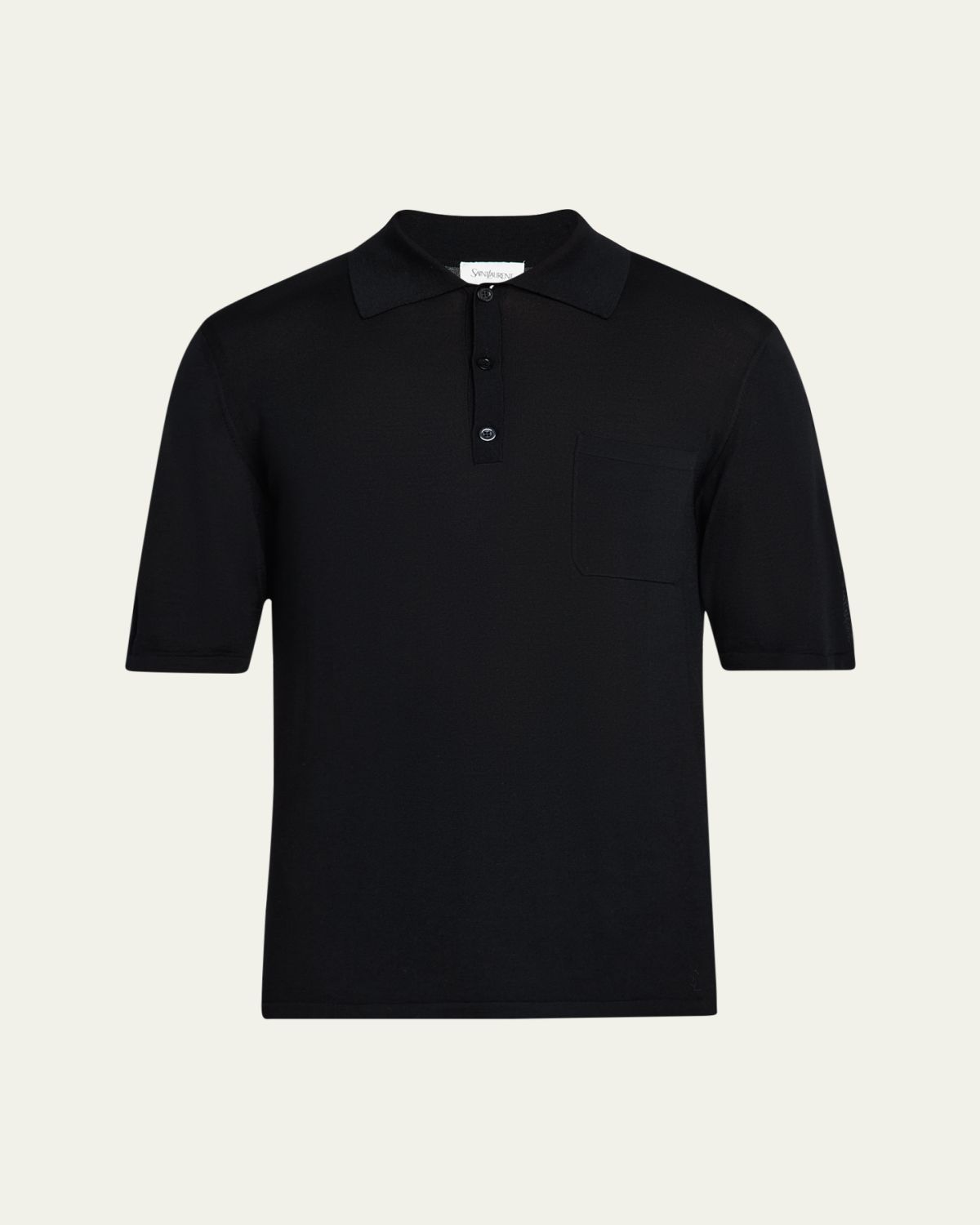 Saint Laurent Men's Fine Gauge Wool Polo Shirt