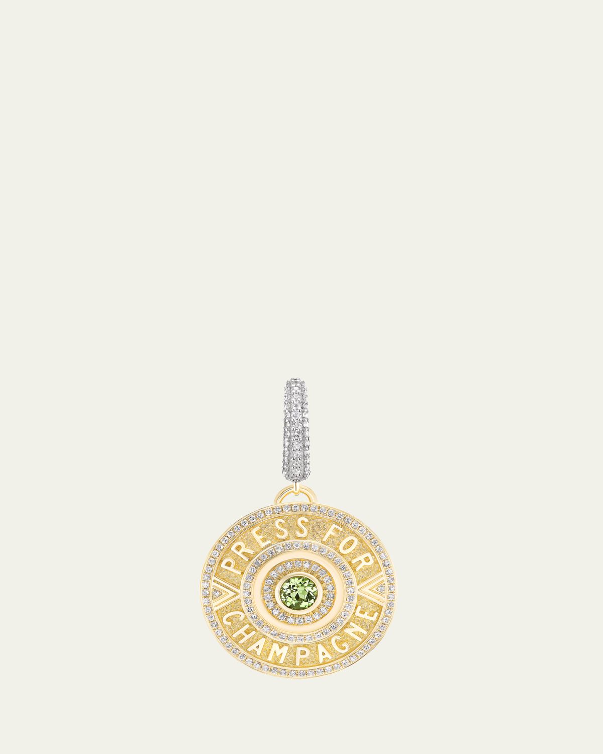 Harwell Godfrey 18K Yellow Gold Press for Champagne Charm with Diamonds and Tourmaline
