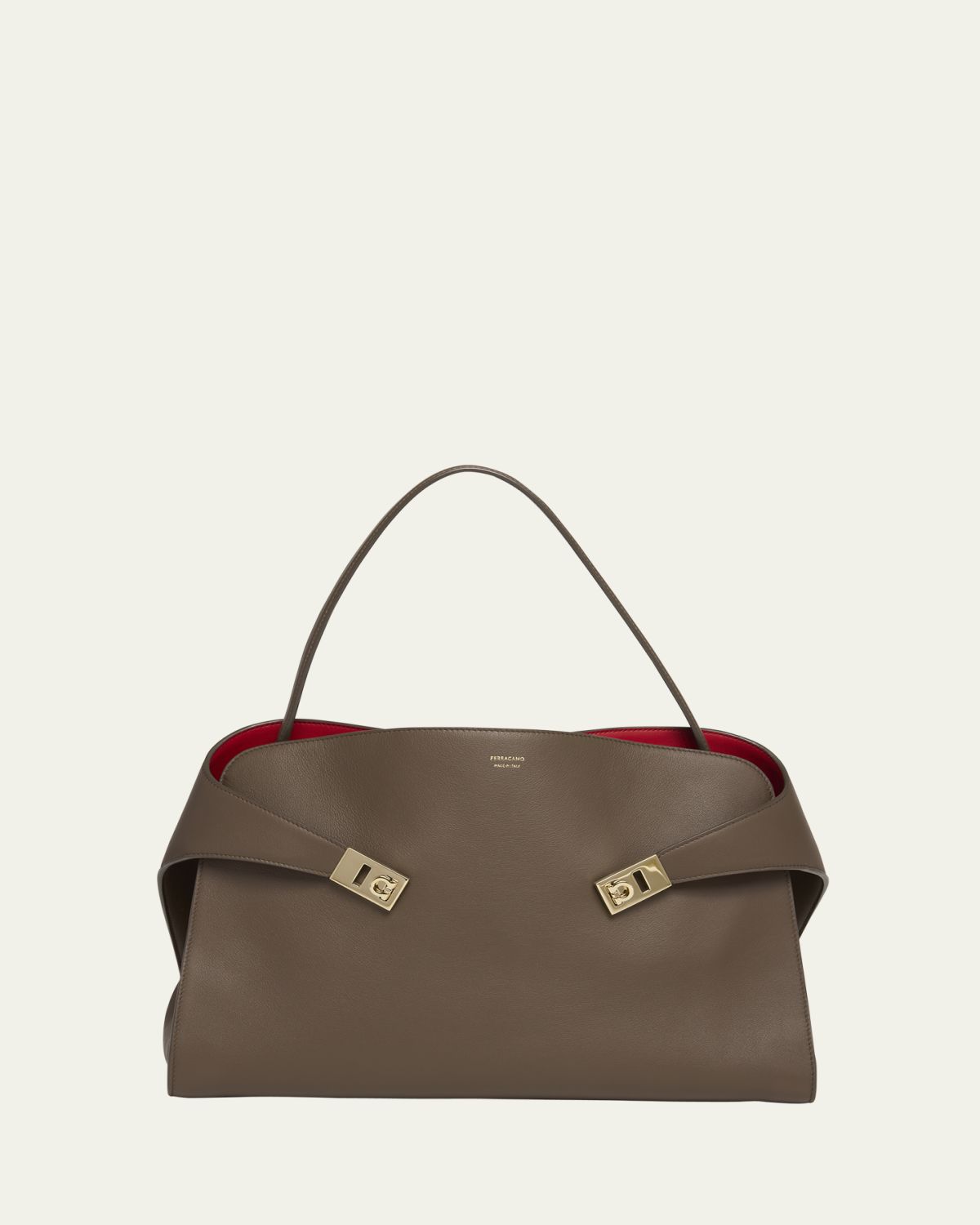 Ferragamo Large Hug Soft Bicolor Shoulder Bag
