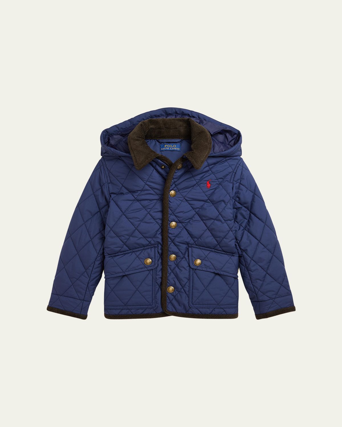 Ralph Lauren Childrenswear Boy's Matte Quilted Collared Jacket, Size 2-7
