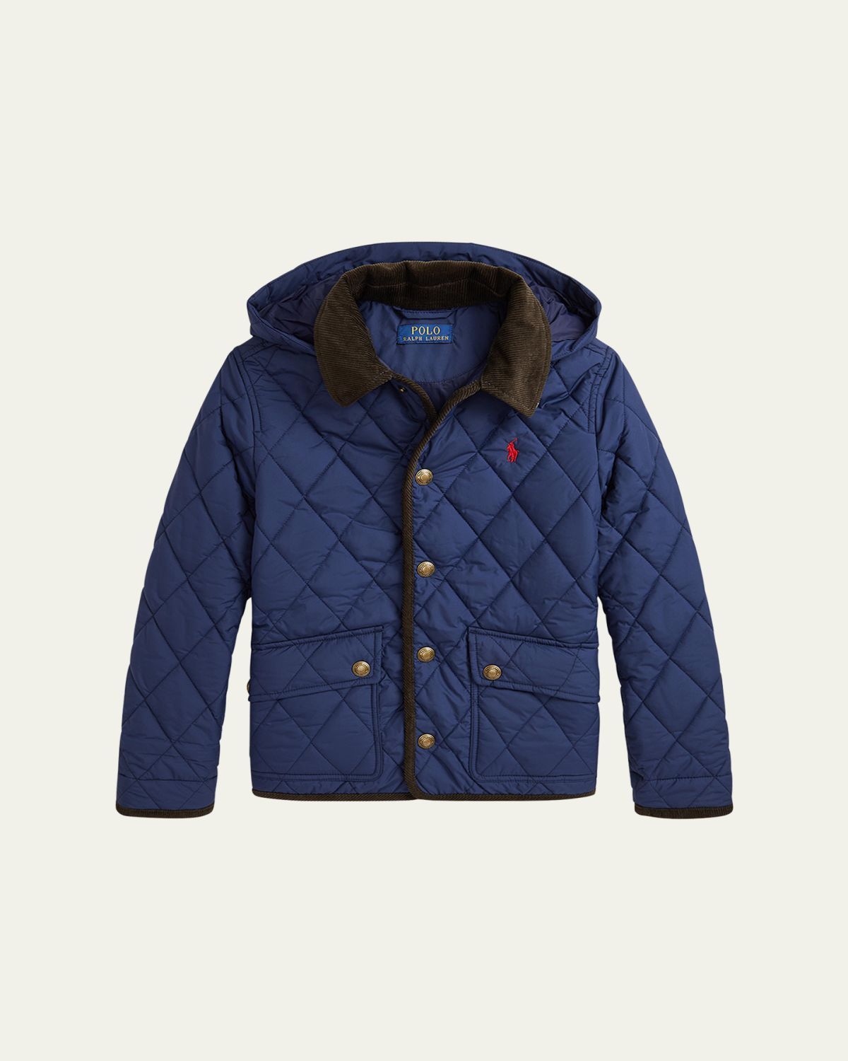 Ralph Lauren Childrenswear Boy's Matte Quilted Collared Jacket, Size S-XL