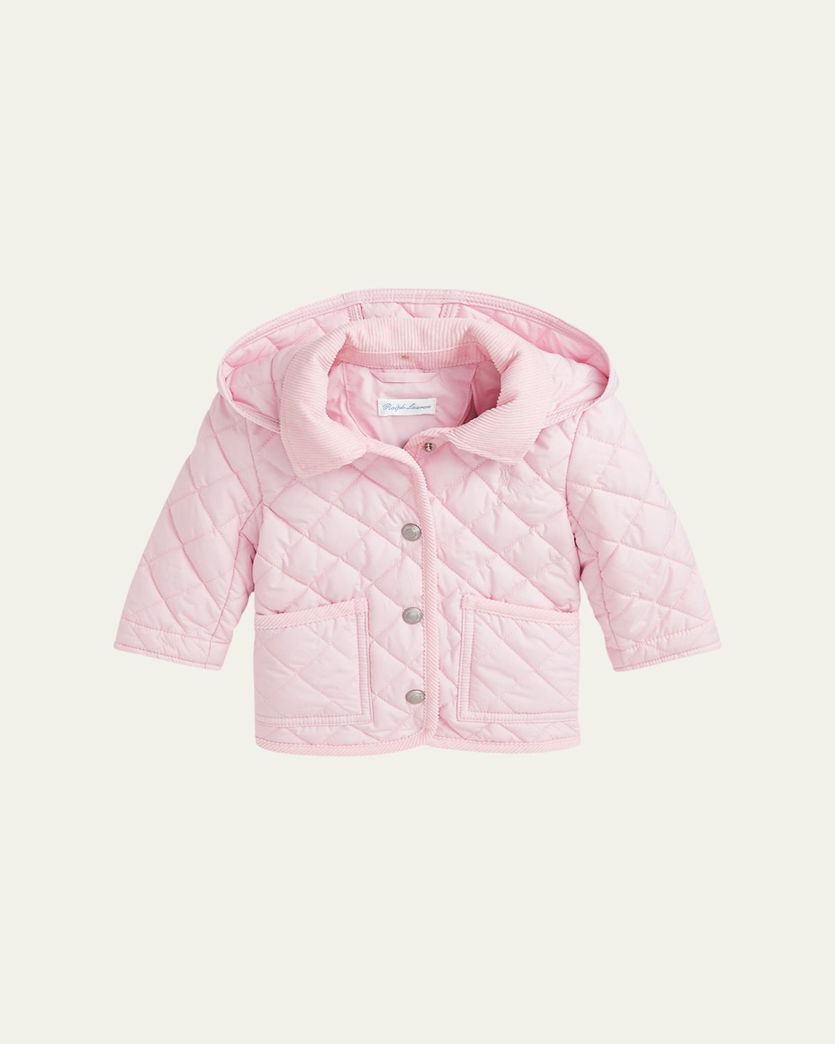 Ralph Lauren Childrenswear Girl's Audrey Quilted Collared Jacket, Size 9M-24M