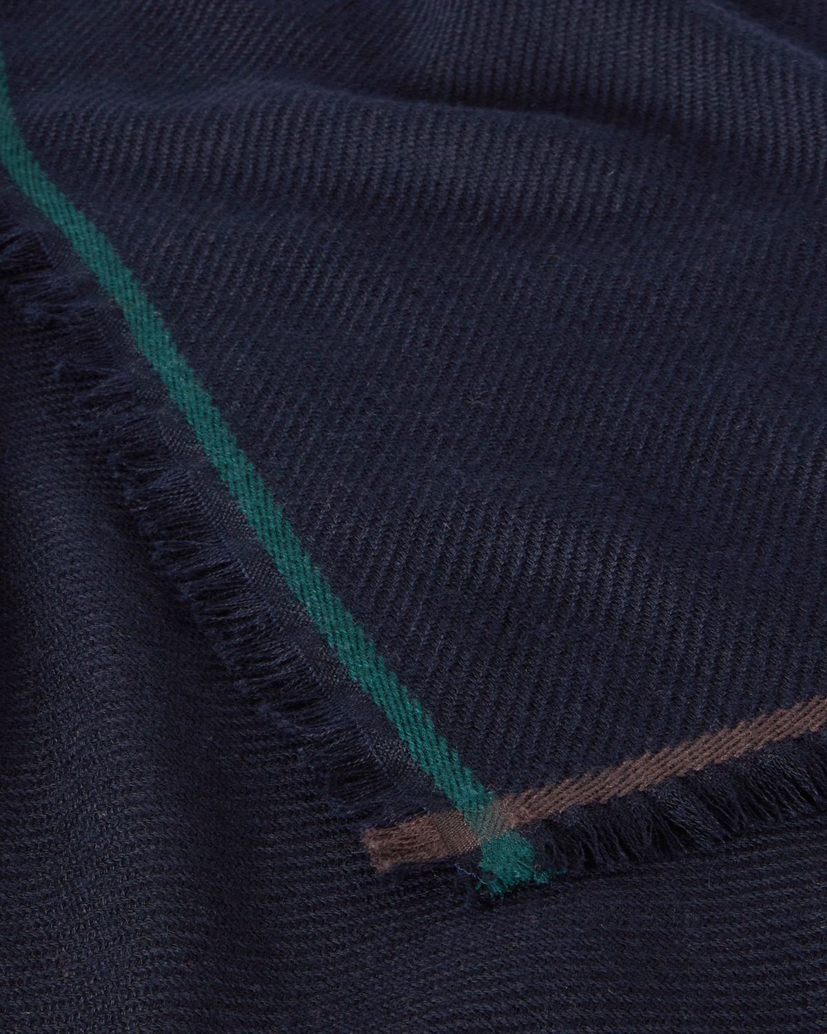 Loro Piana Cashmere Striped Trim Scarf | Thumbnail 2