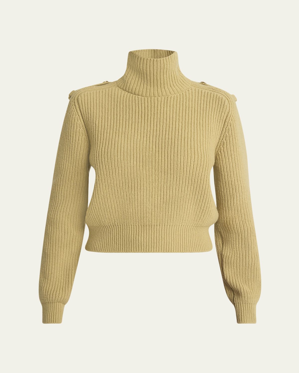 Chloe Buttoned Shoulder Wool Cashmere Turtleneck