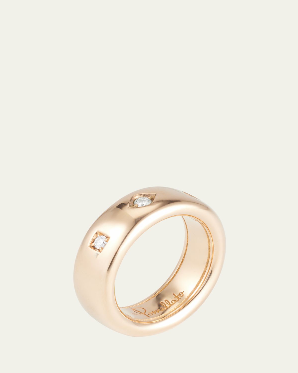 Pomellato Iconica 18K Rose Gold Small Fancy Set Diamond Band Ring