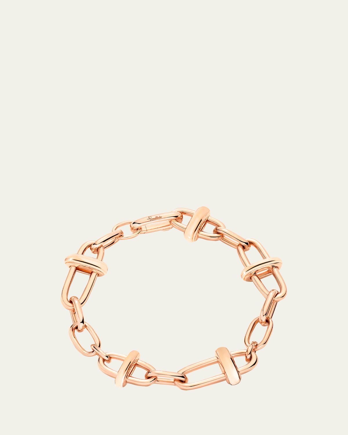 Pomellato Iconica 18K Rose Gold Cross Bar Link Bracelet