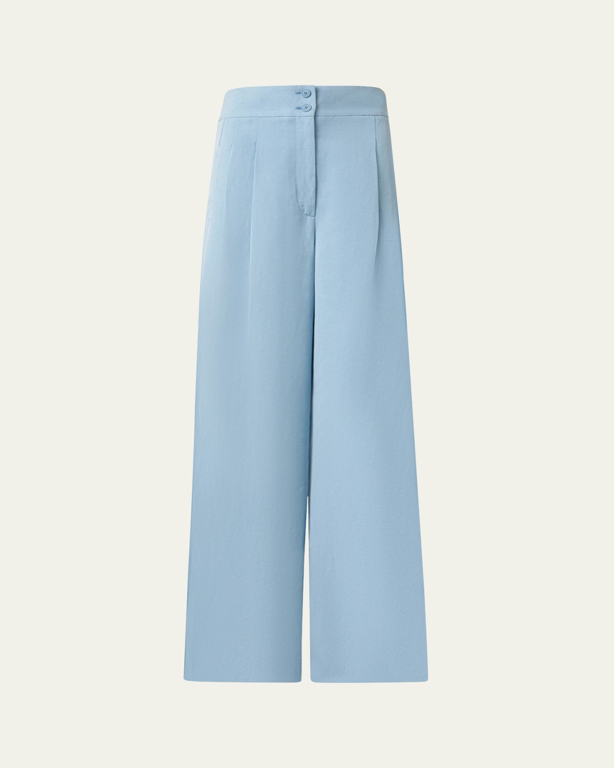 Akris punto Florence Pleated Linen Wide Straight-Leg Pants