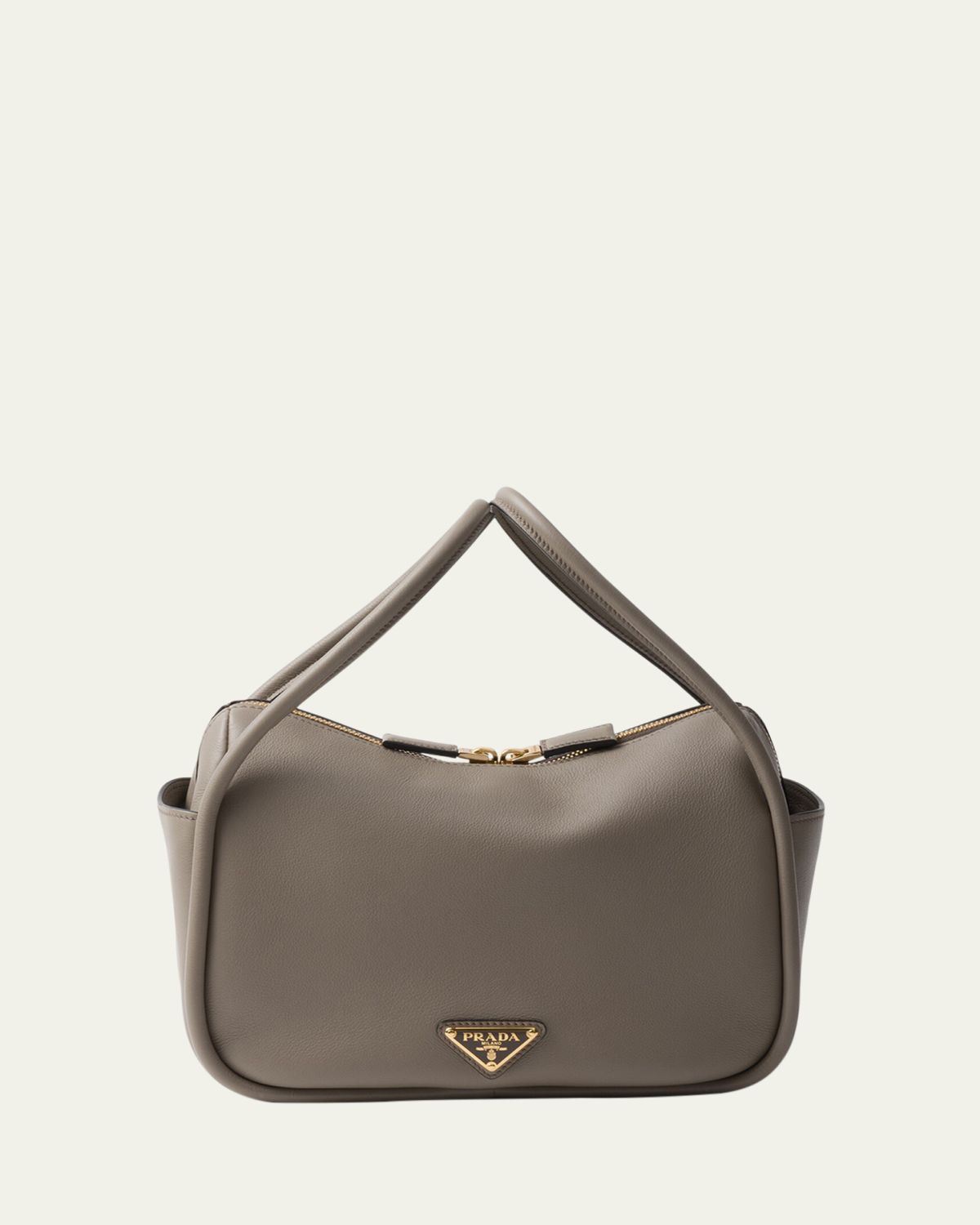 Prada Flou Zip Leather Top-Handle Bag