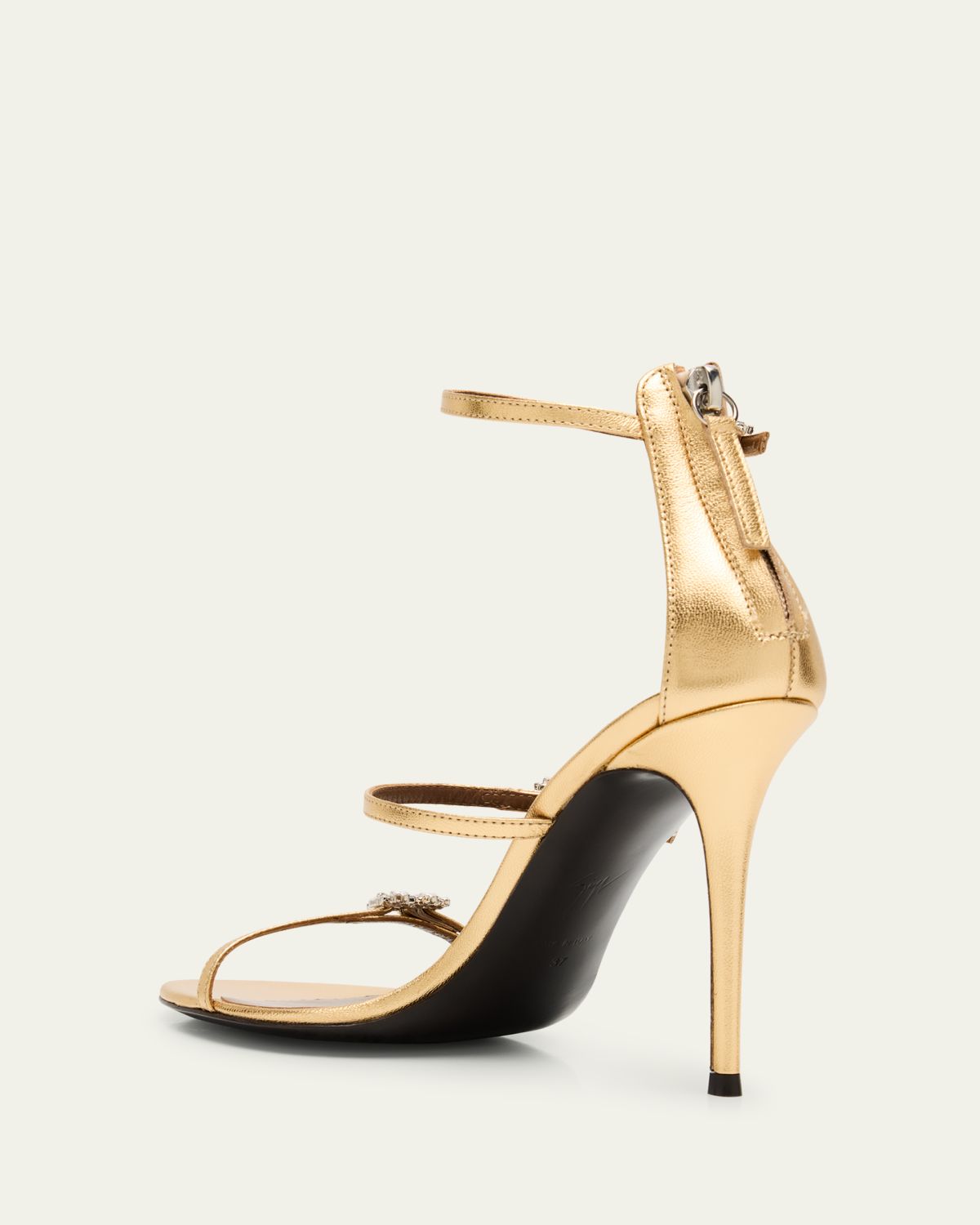 Giuseppe Zanotti Metallic Leather Ankle-Strap Sandals | Thumbnail 4