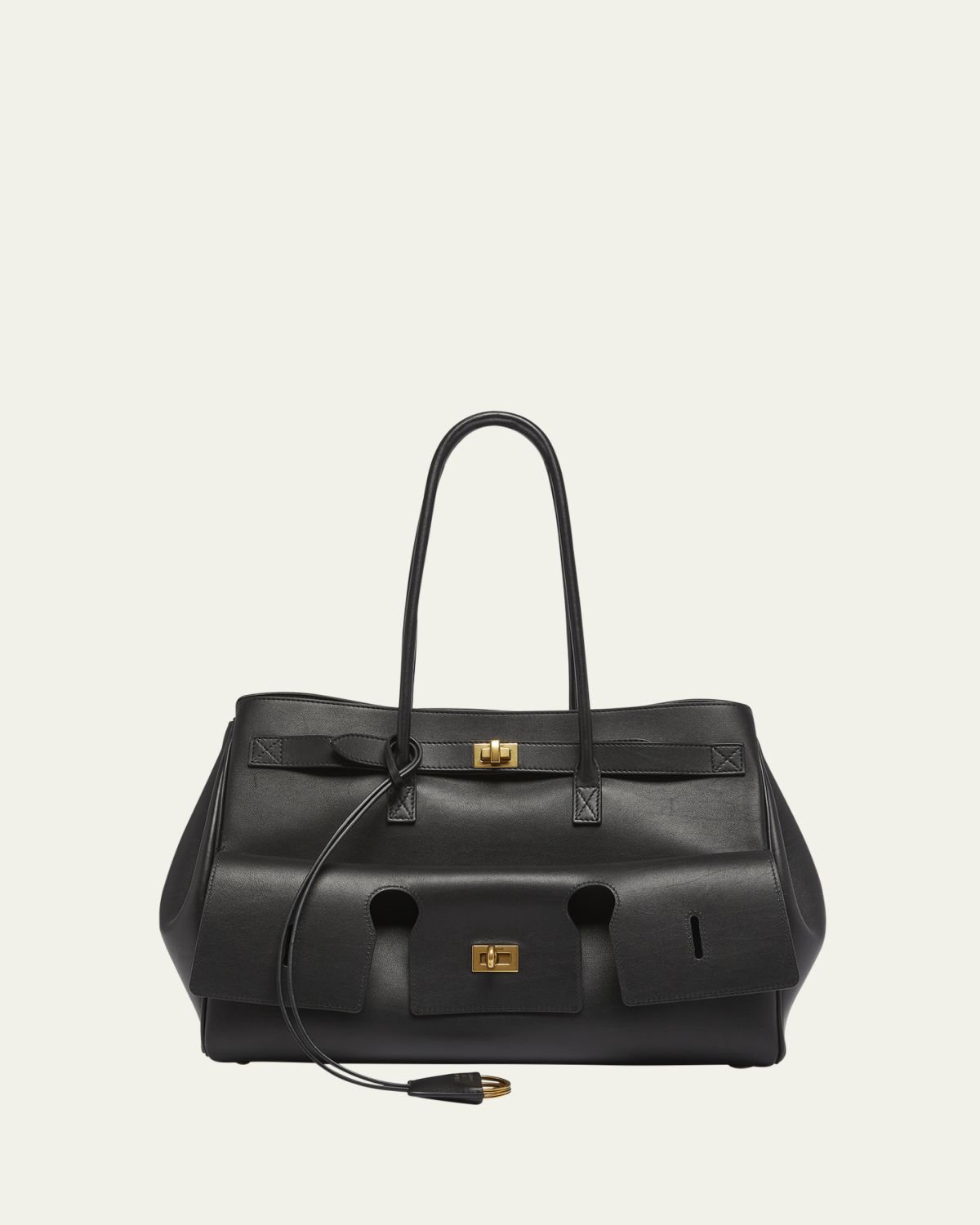 Balenciaga Bel Air Medium Flap Leather Tote Bag