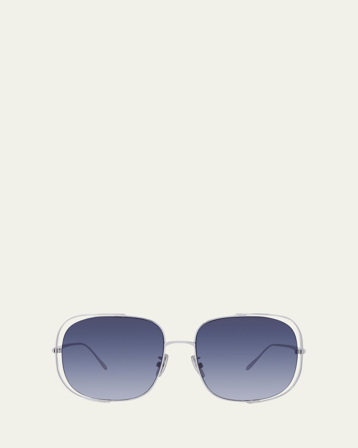 Loewe Metal Logo-Print Rectangle Sunglasses