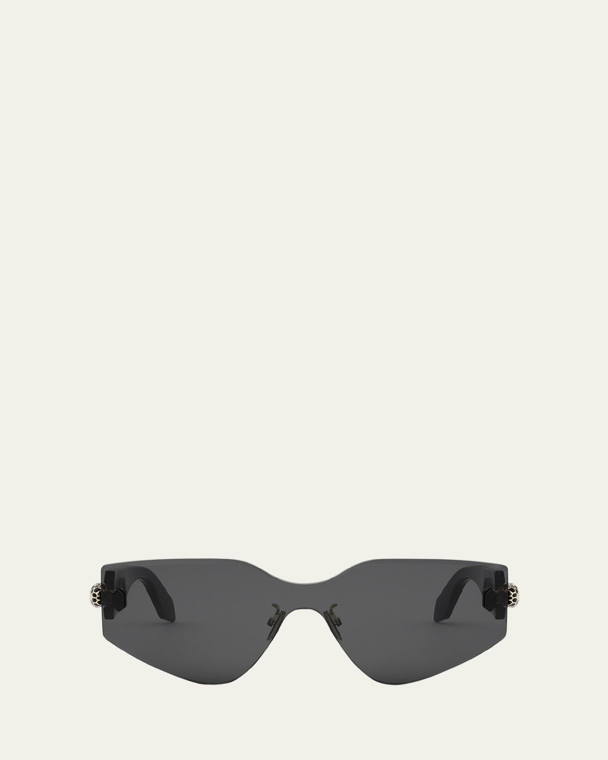 BVLGARI Serpenti Rimless Metal & Nylon Shield Sunglasses
