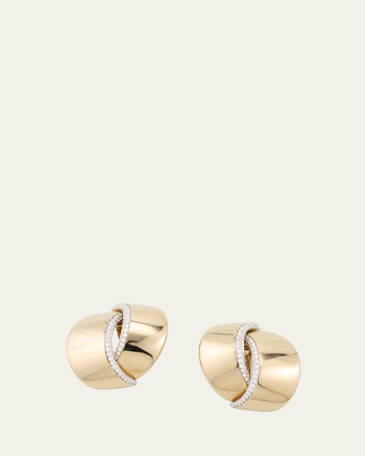Vhernier Abbraccio 18K White Gold Diamond Earclips