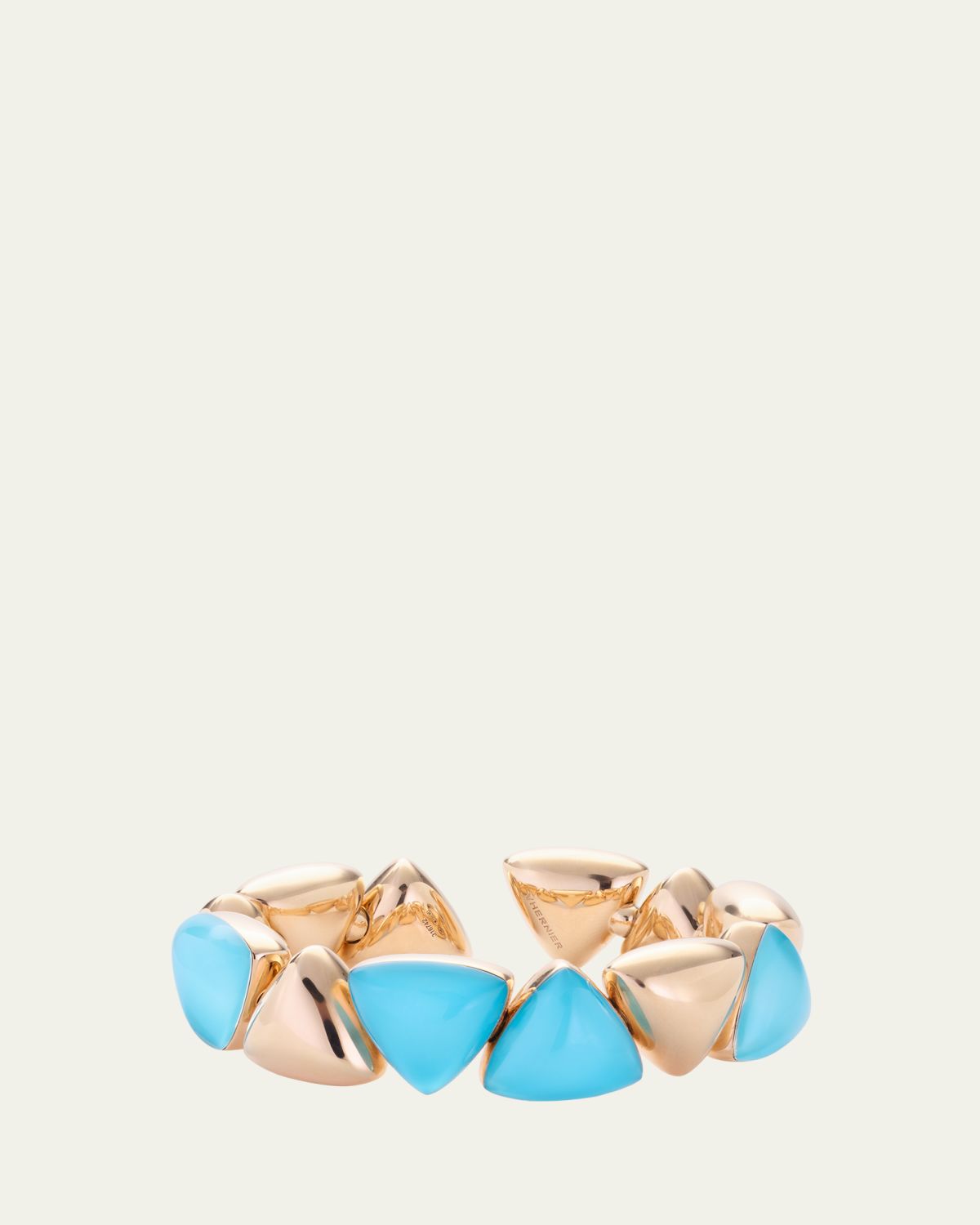 Vhernier Freccia 18K Rose Gold Bracelet with Turquoise and Rock Crystal