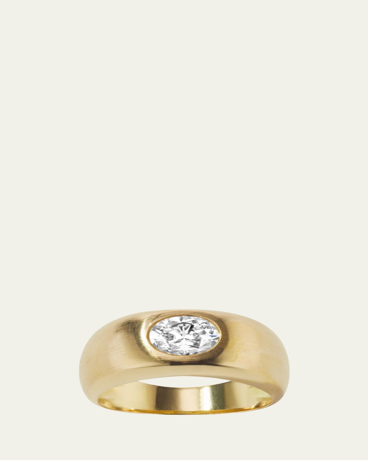 Aaryah 18K Yellow Gold Natural Oval Diamond Shani Ring, Size