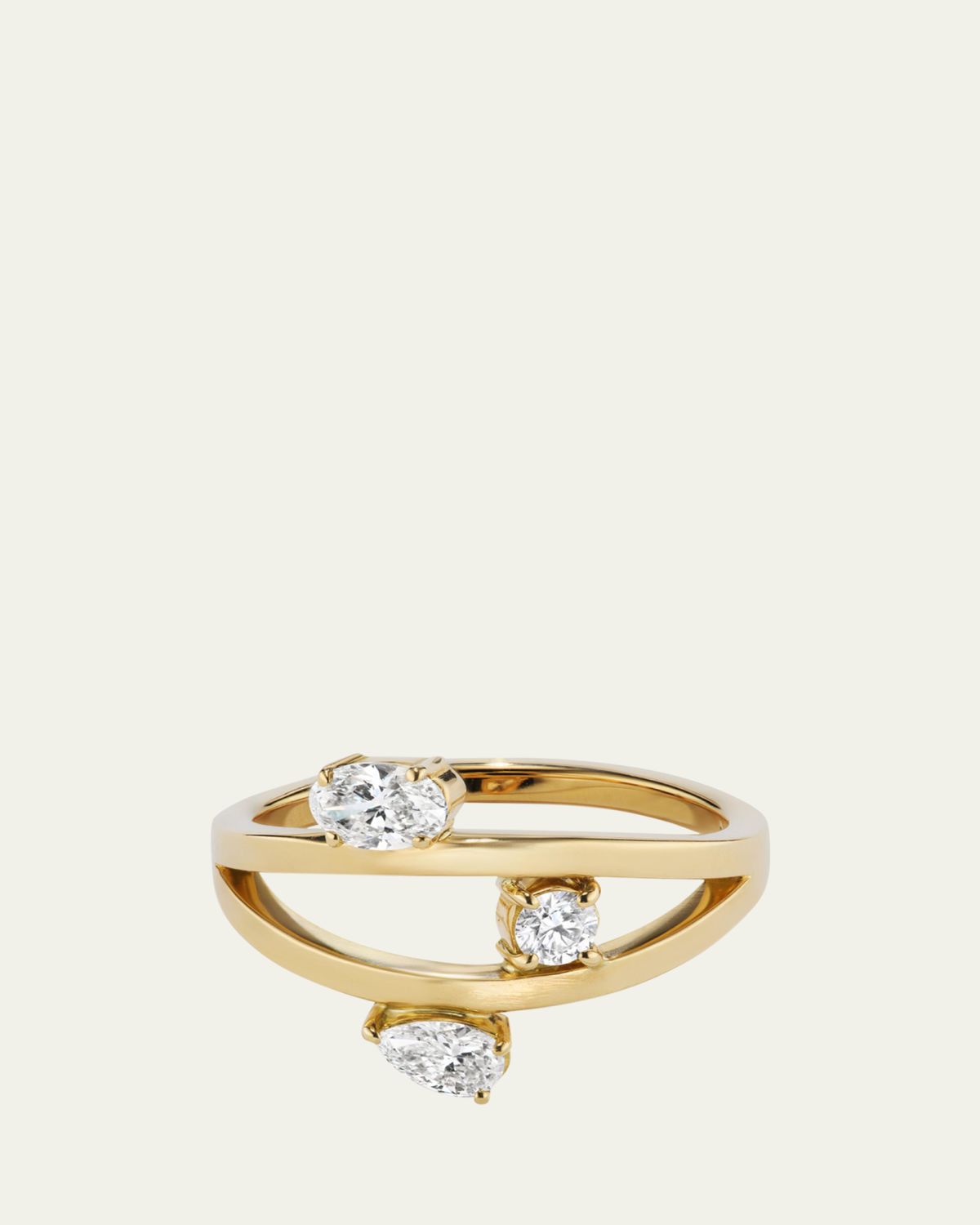 Aaryah 18K Yellow Gold Natural Diamond Cosmo Ring, Size