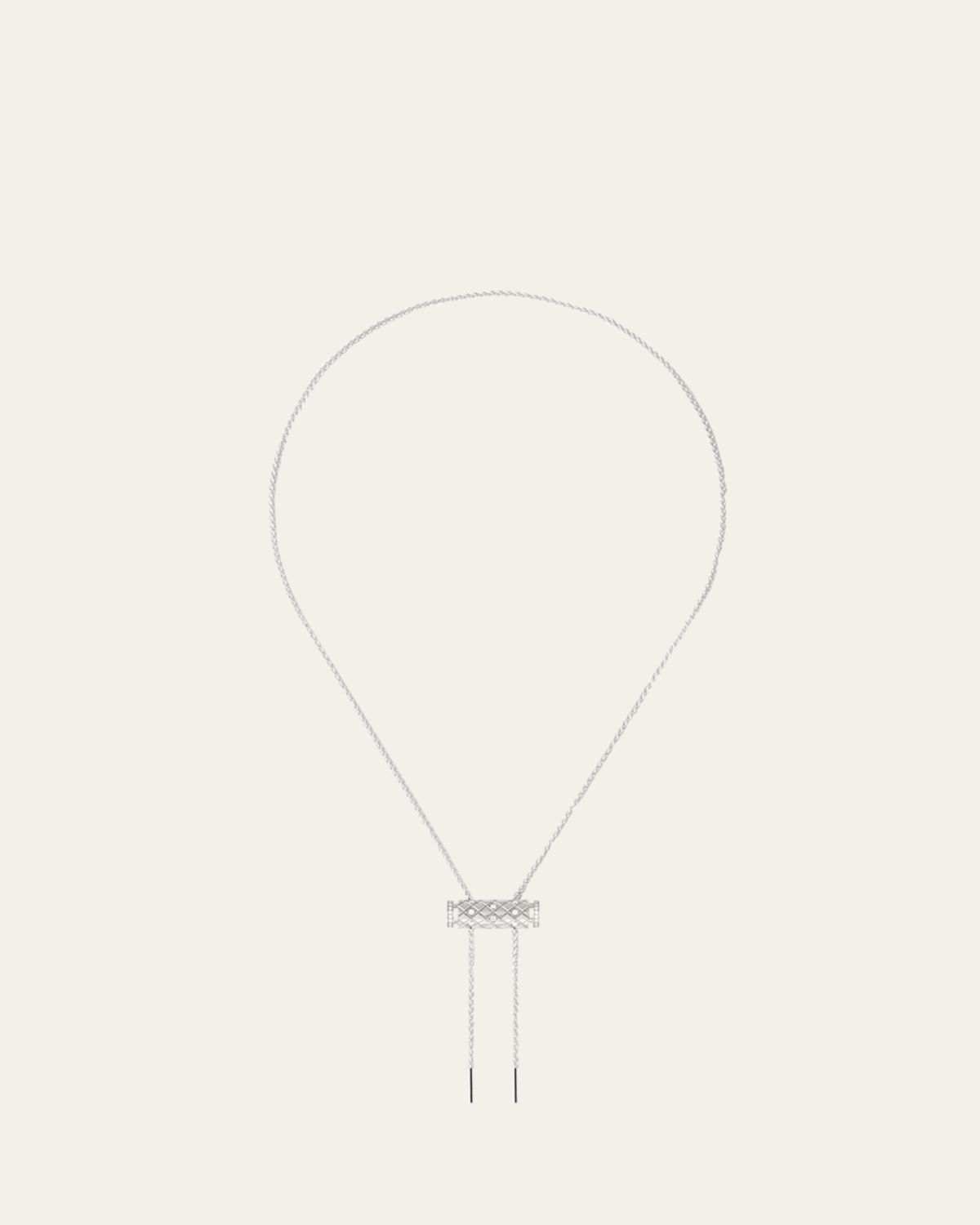 Nouvel Heritage 18K Semi Pave Latch Pendant on MM Chain Necklace